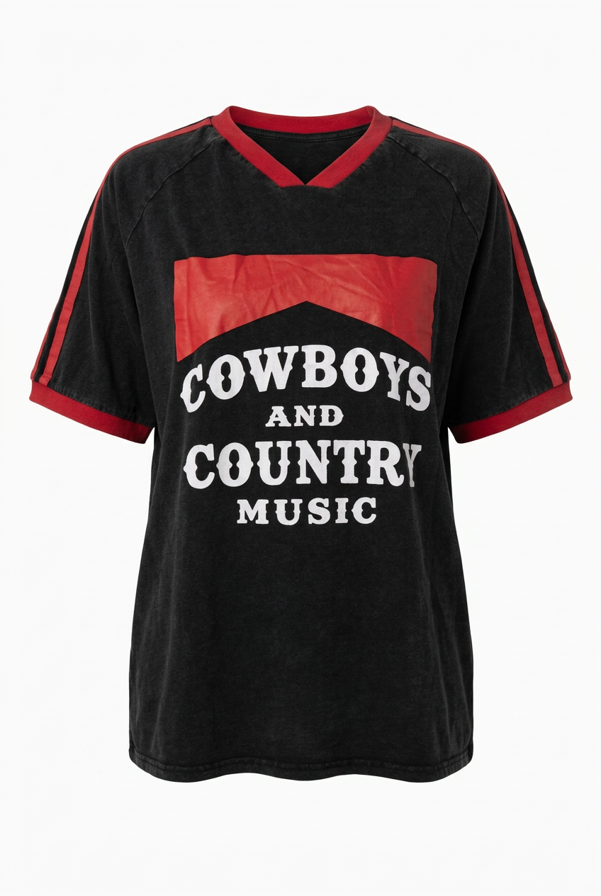 Cowboys & Country Music Tee Acid Black