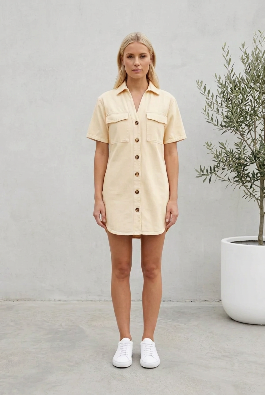 Maddy Shirt Dress Buttercup