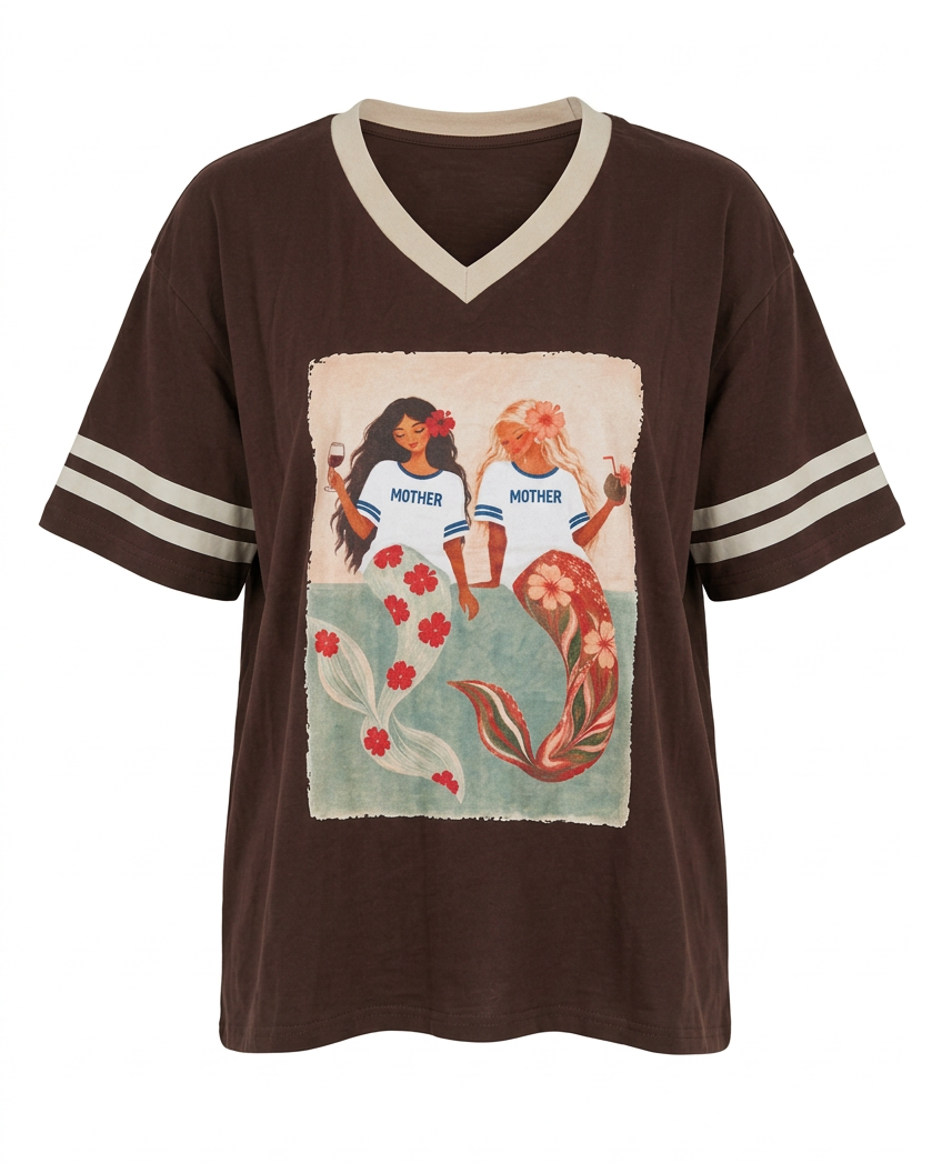Mother Mermaid Tee  Chocolate