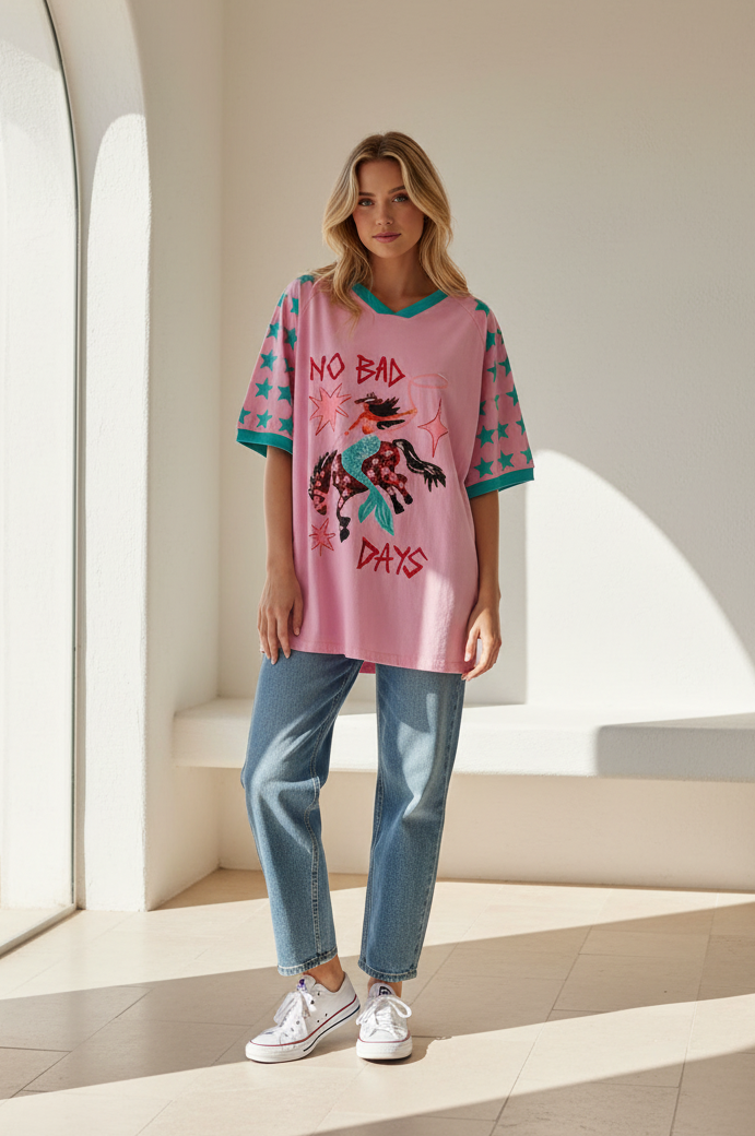 No Bad Days Tee Pink