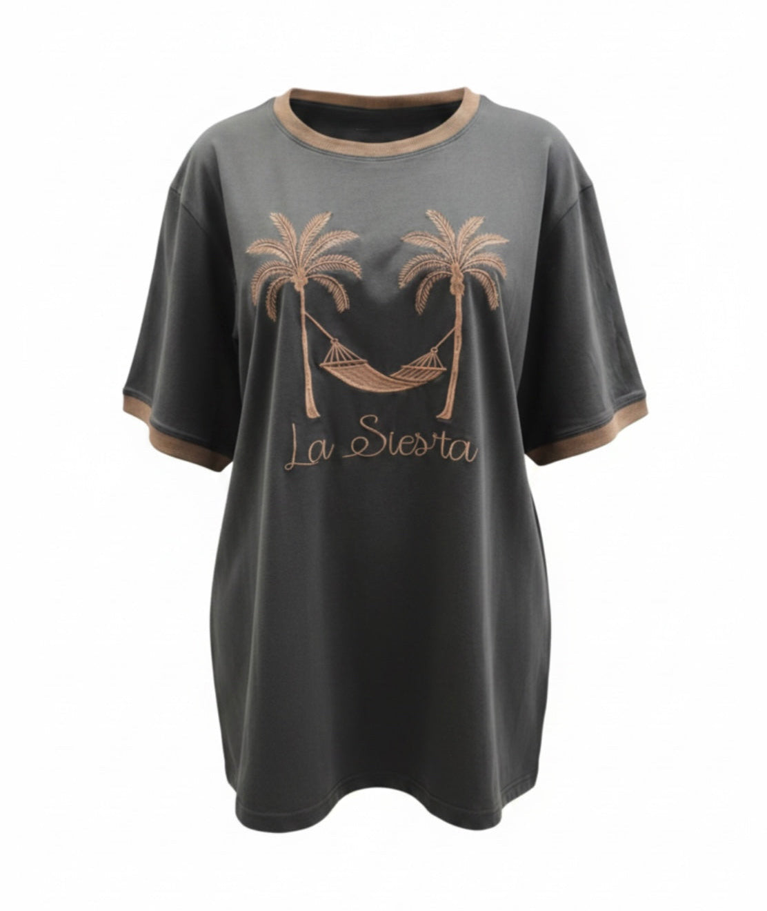 La Siesta Palms Tee Charcoal