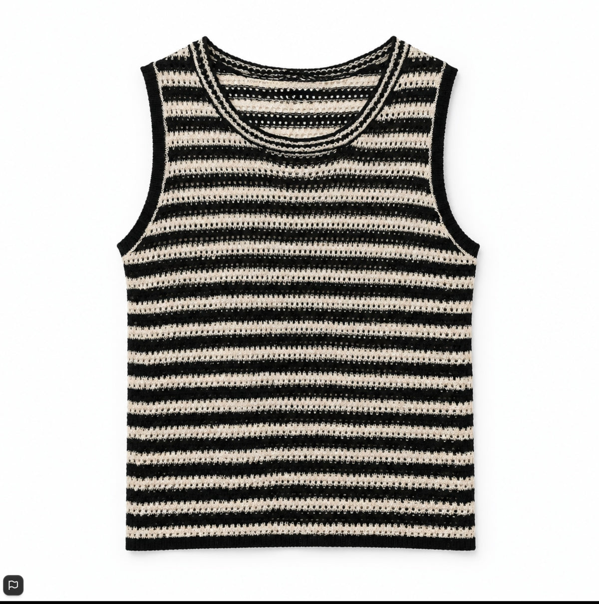 Nina Knit Tank by Little Lies Natural/Black