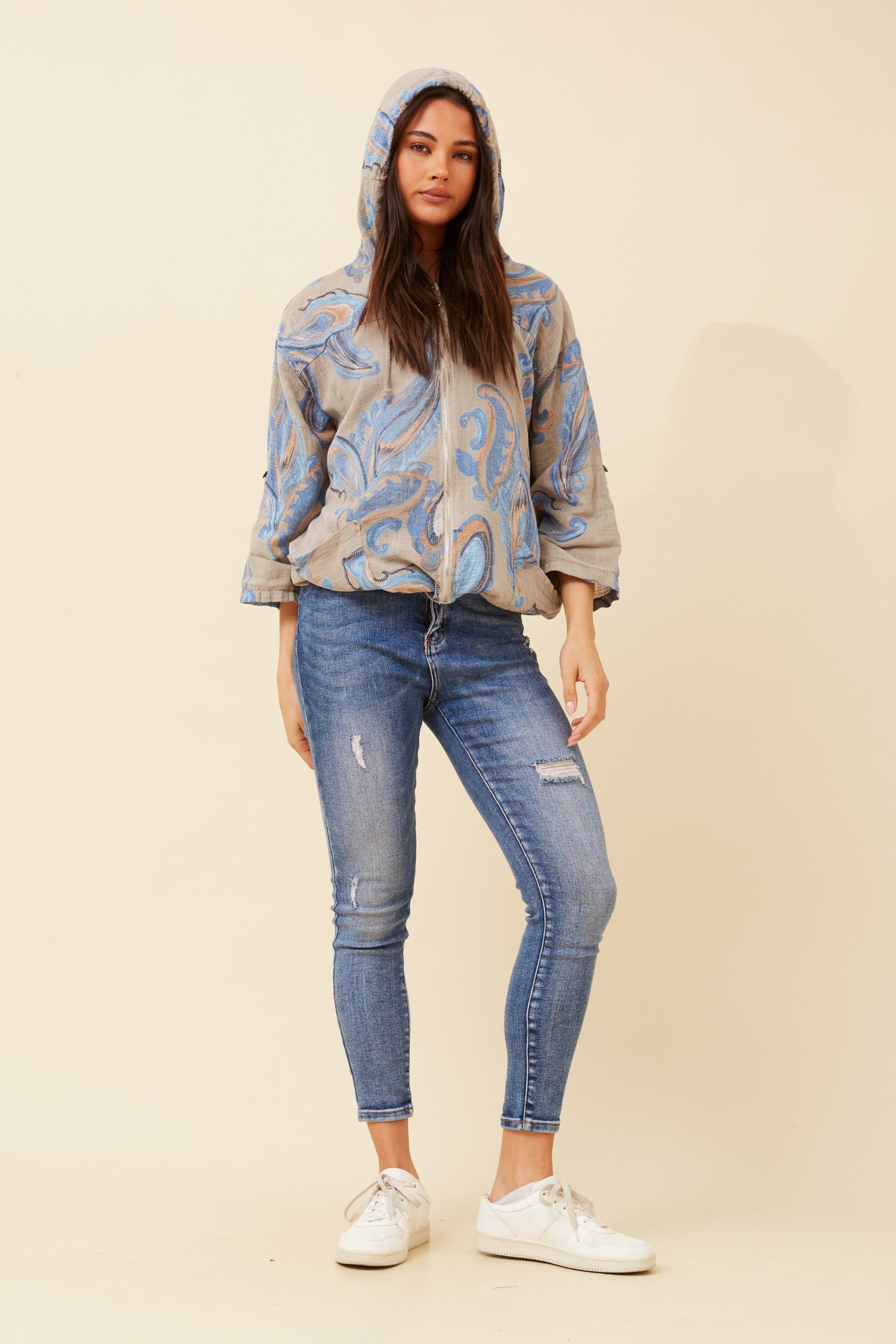 Siena Italian Jacket Paisley Taupe