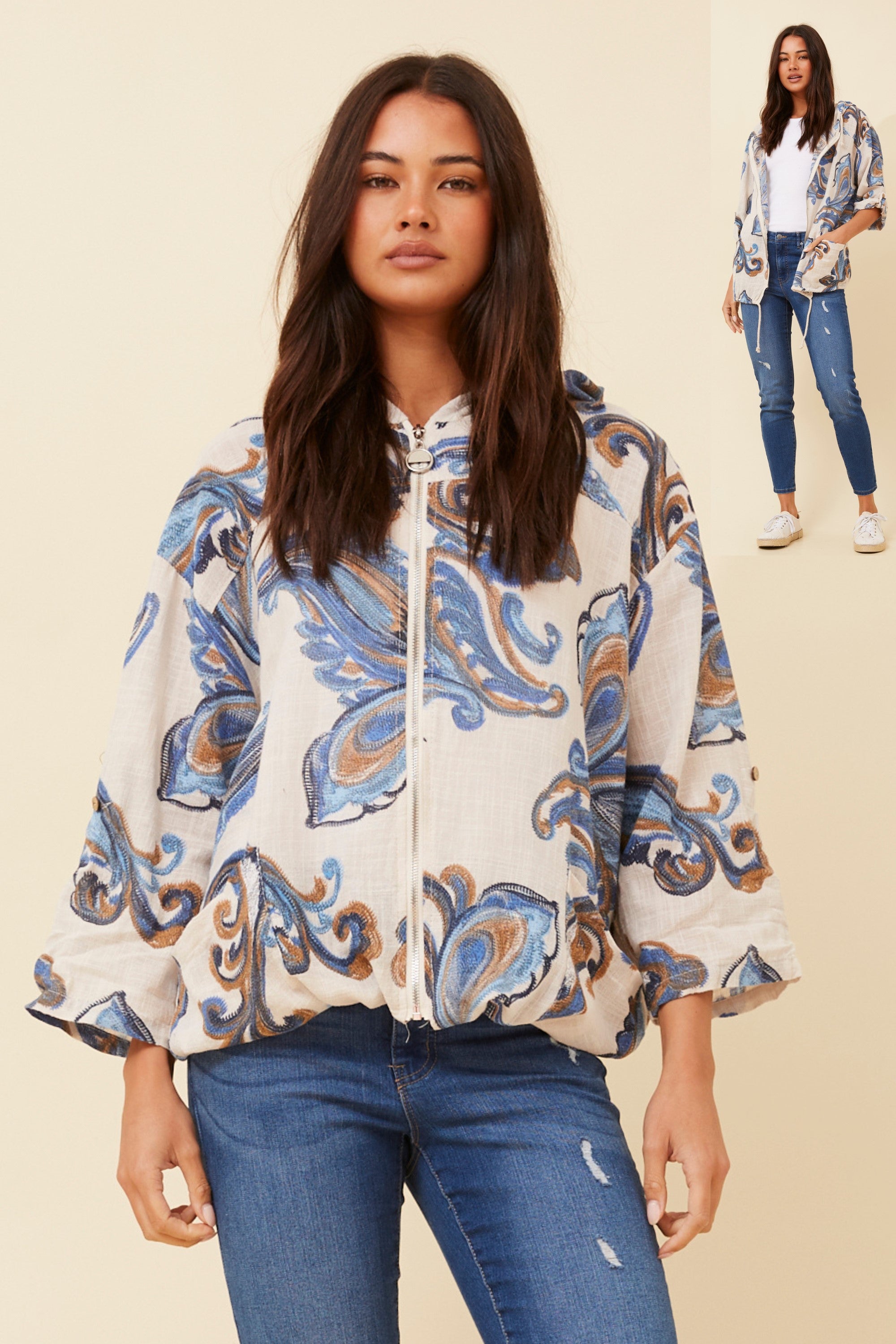 Siena Italian Jacket Paisley Beige