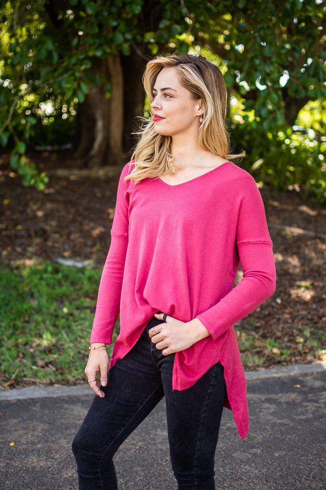 Billi Knit Jumper Fuchsia