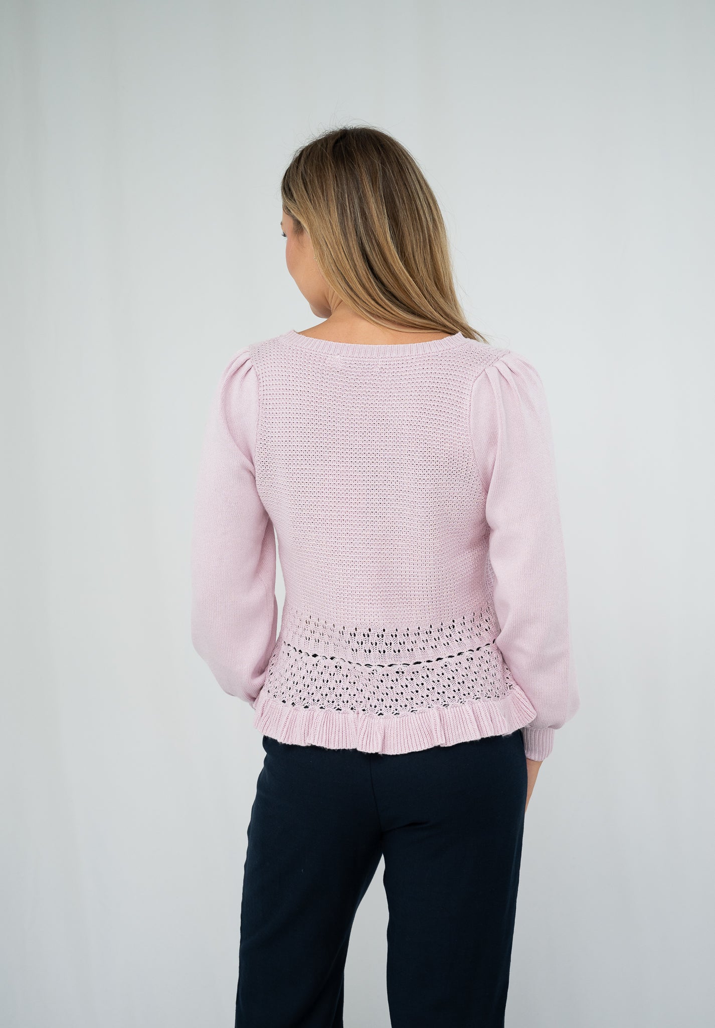 Faith Long Sleeve Knit Top Baby Pink