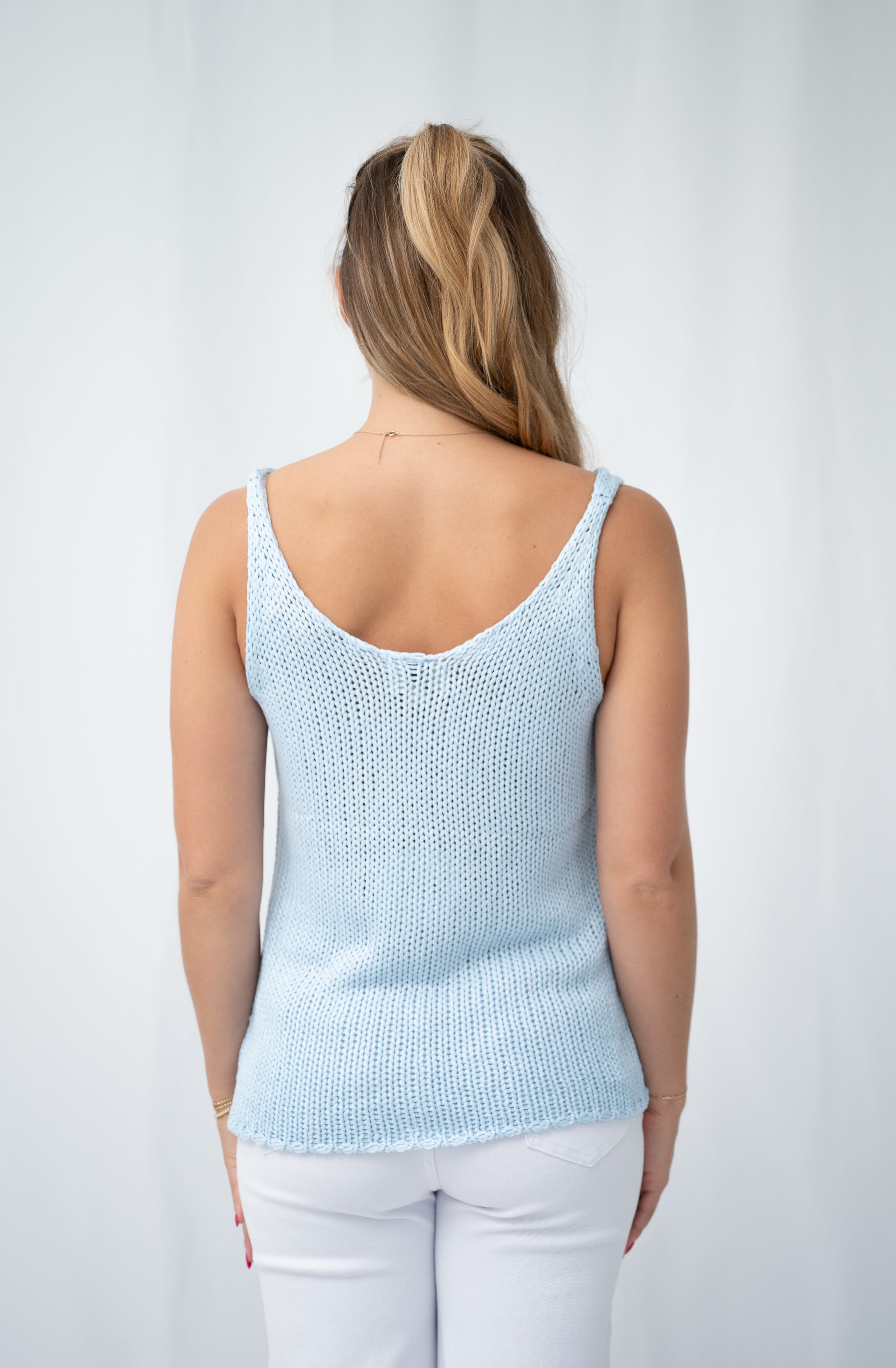 Holly Knit Tank Top - Blue