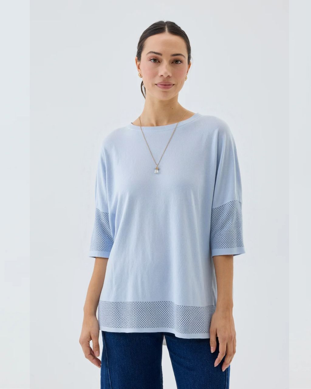 Keisha Knit Top Baby Blue