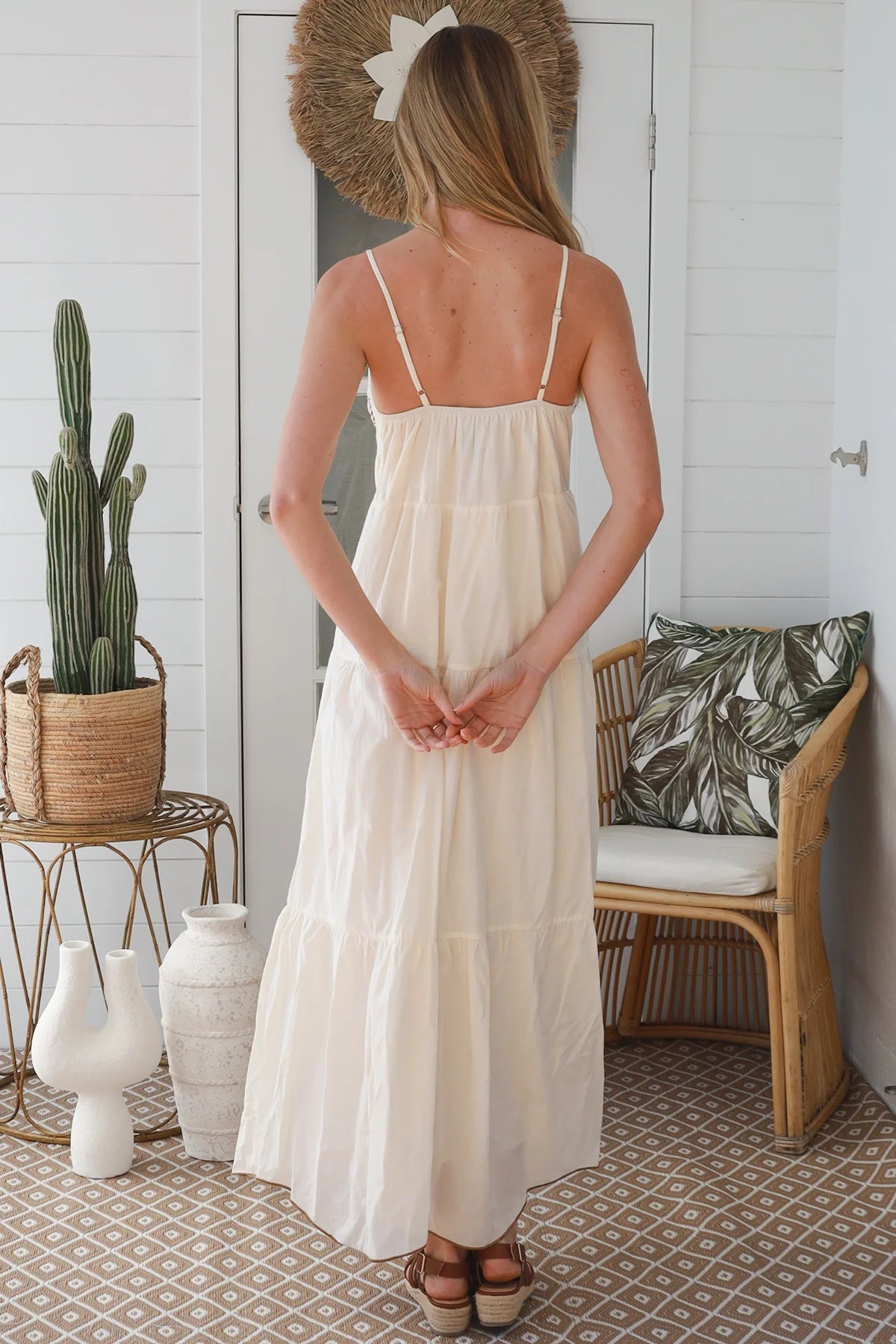 Lumiere Cotton Maxi Dress Beige