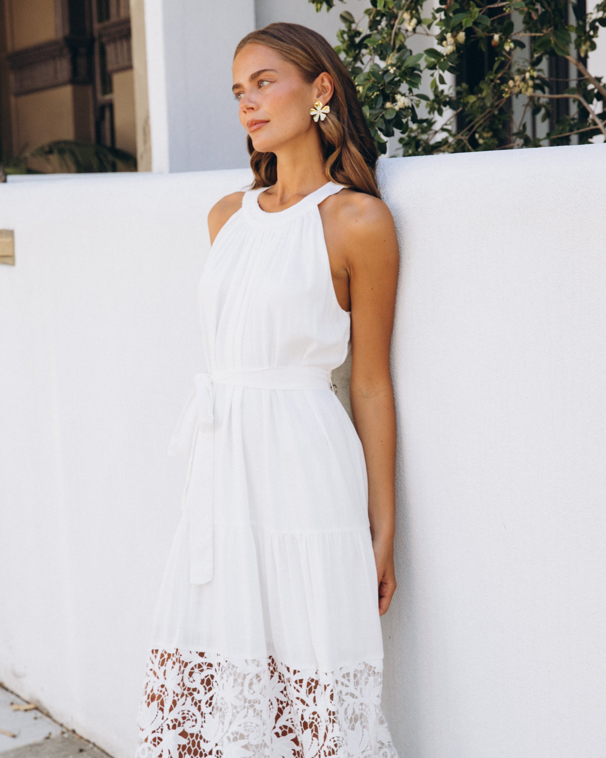 Morocco Lace Maxi Dress White