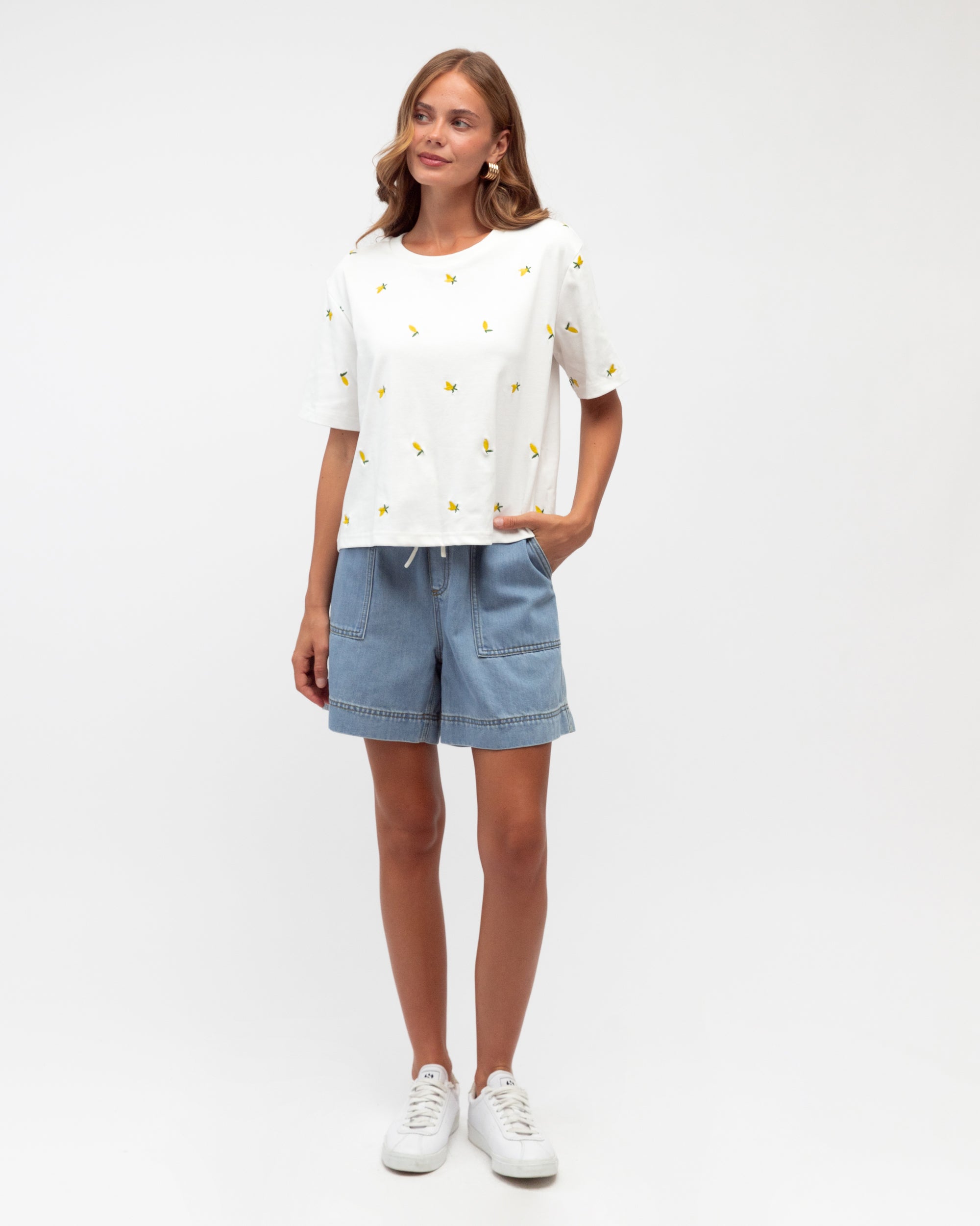 Lemon Embroidered Tee
