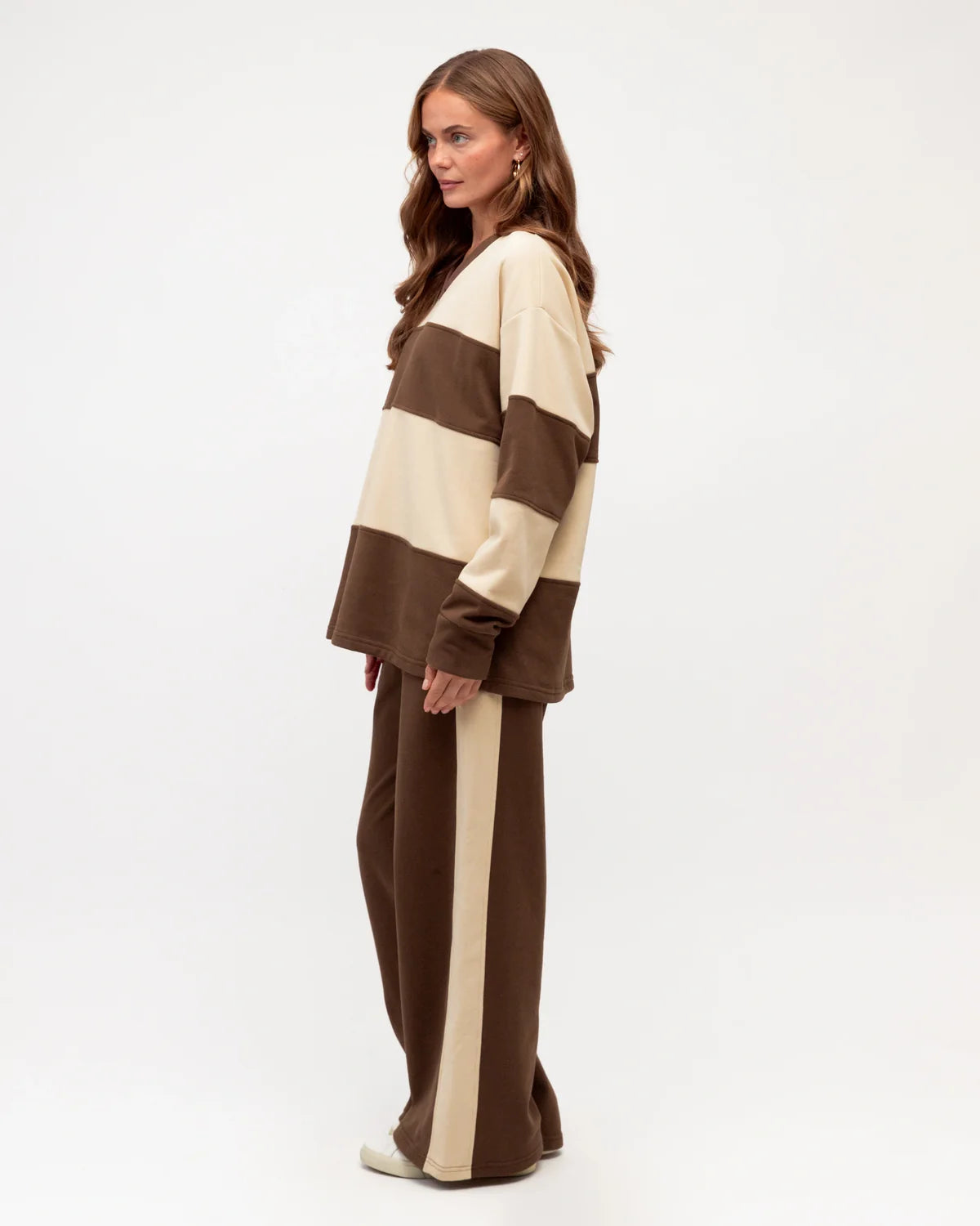 Helina Stripe V Neck Sweater