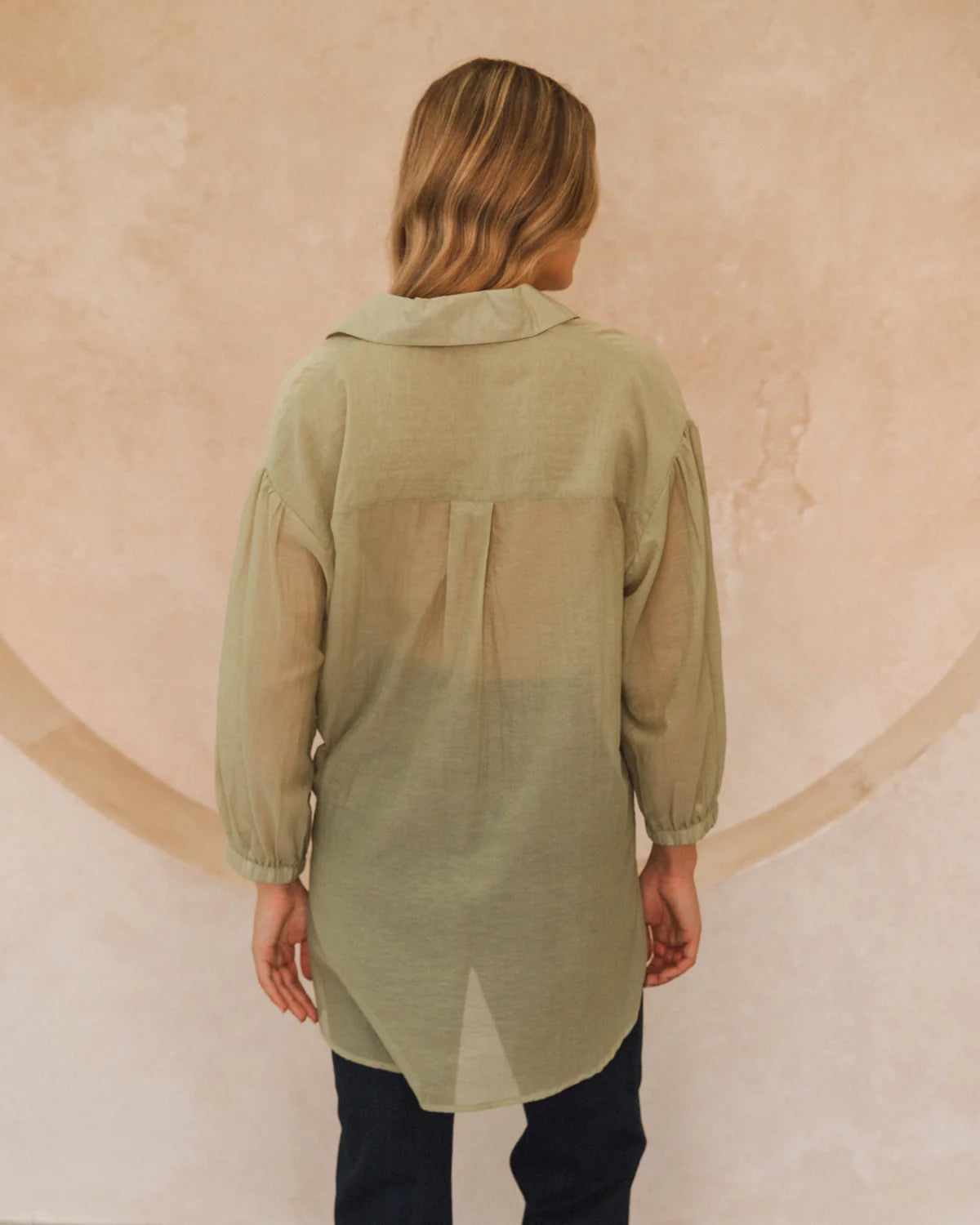 Valarie Tropical Shirt Matcha