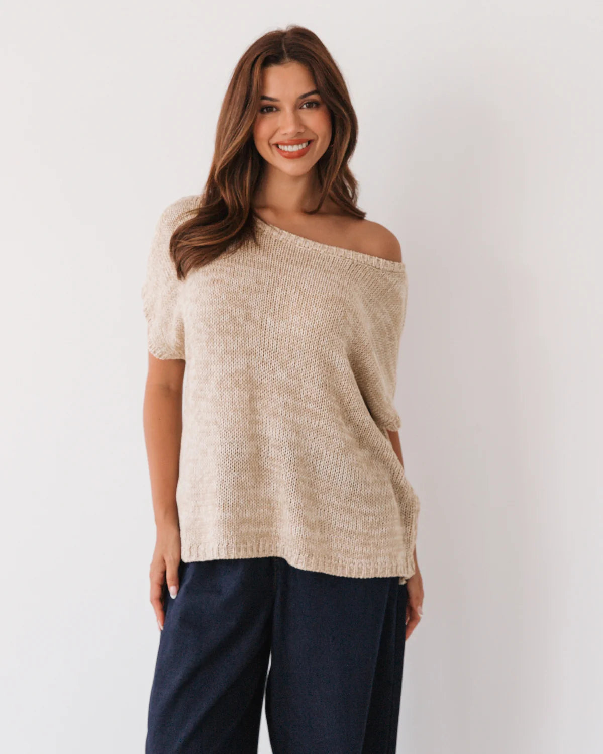 Sophia Off Shoulder Knit Oatmeal