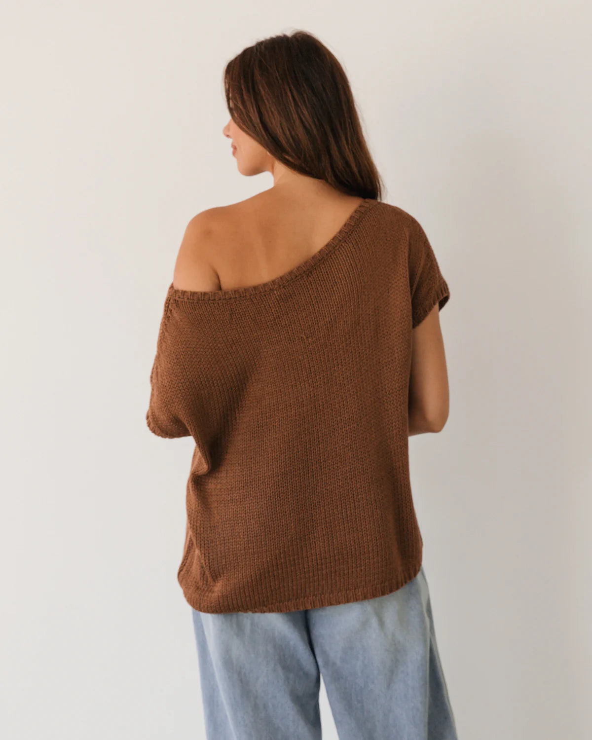 Sophia Off Shoulder Knit Chocolate
