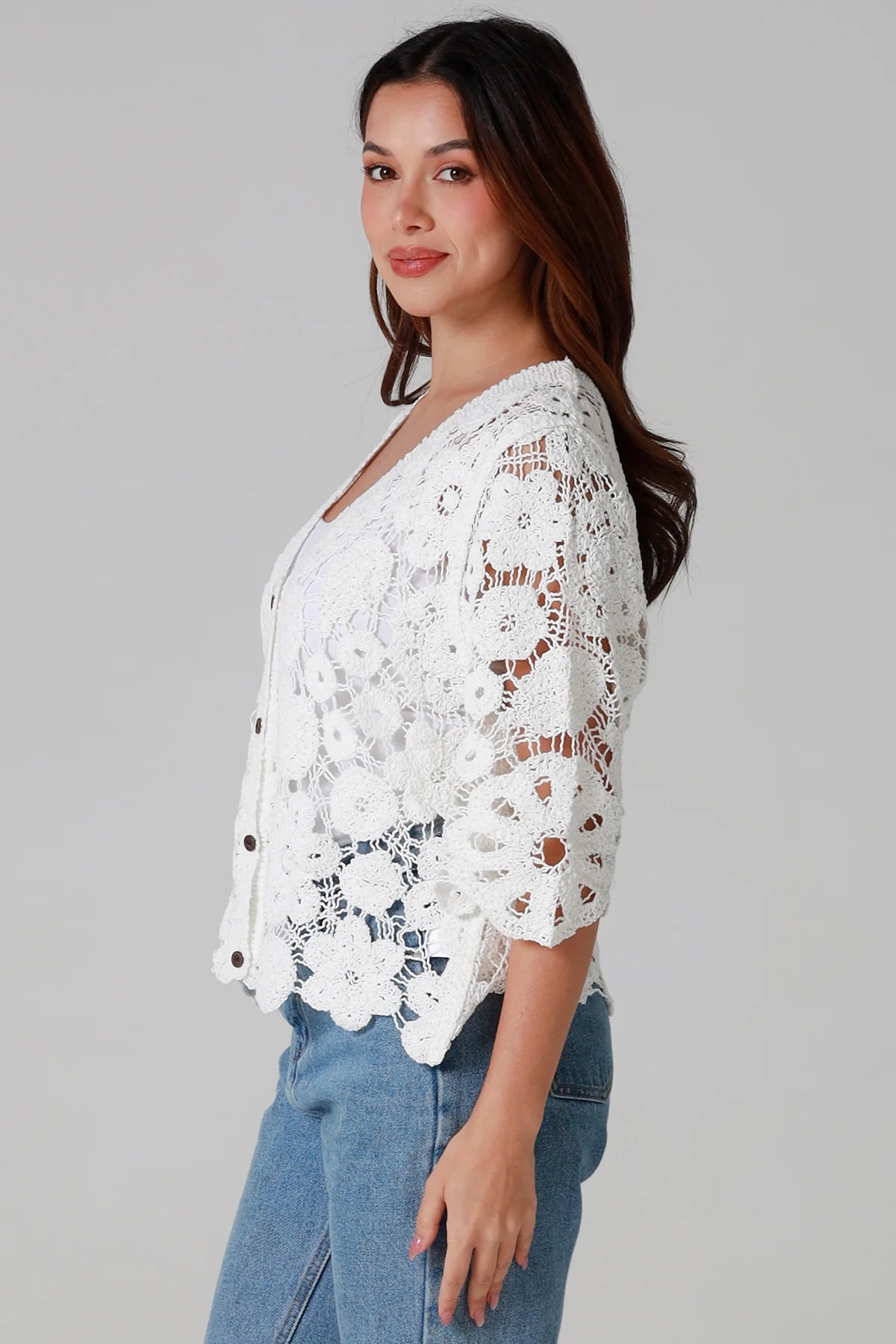 Willow Crochet Top White