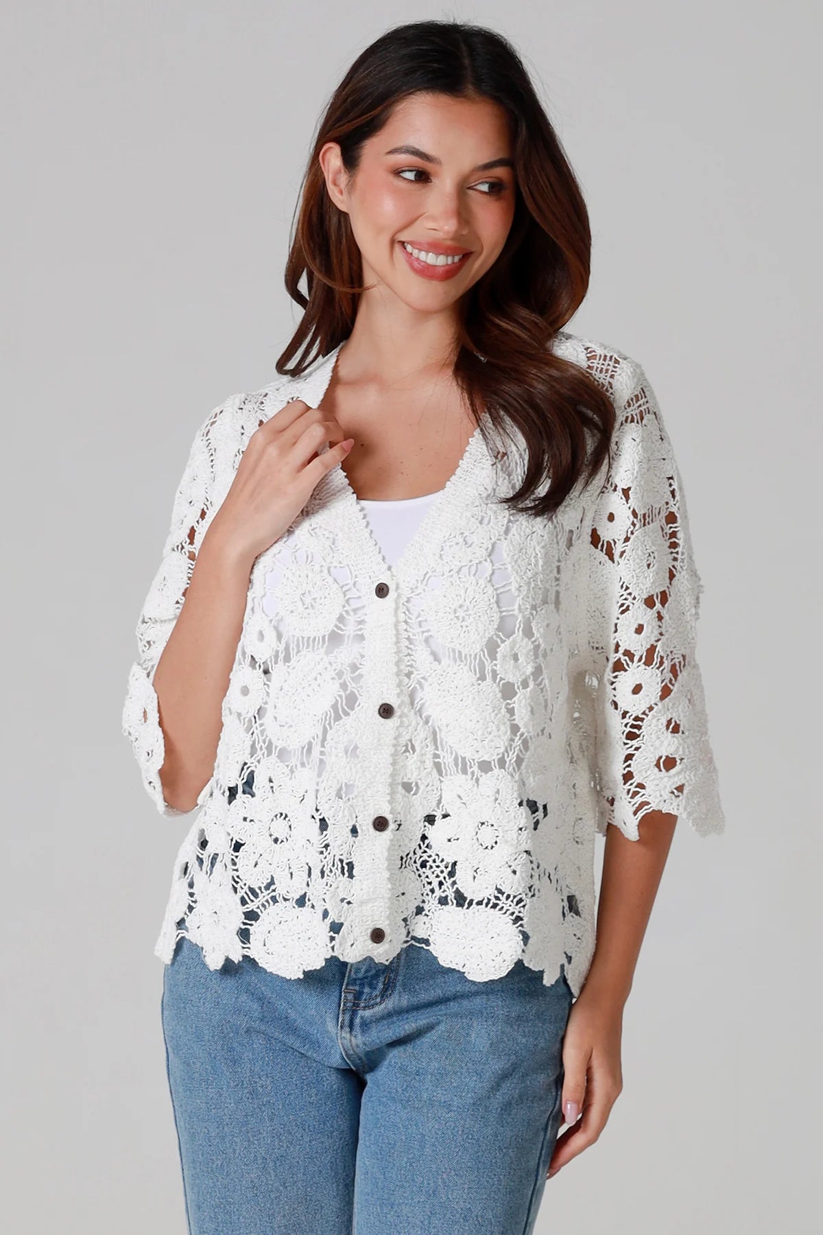Willow Crochet Top White