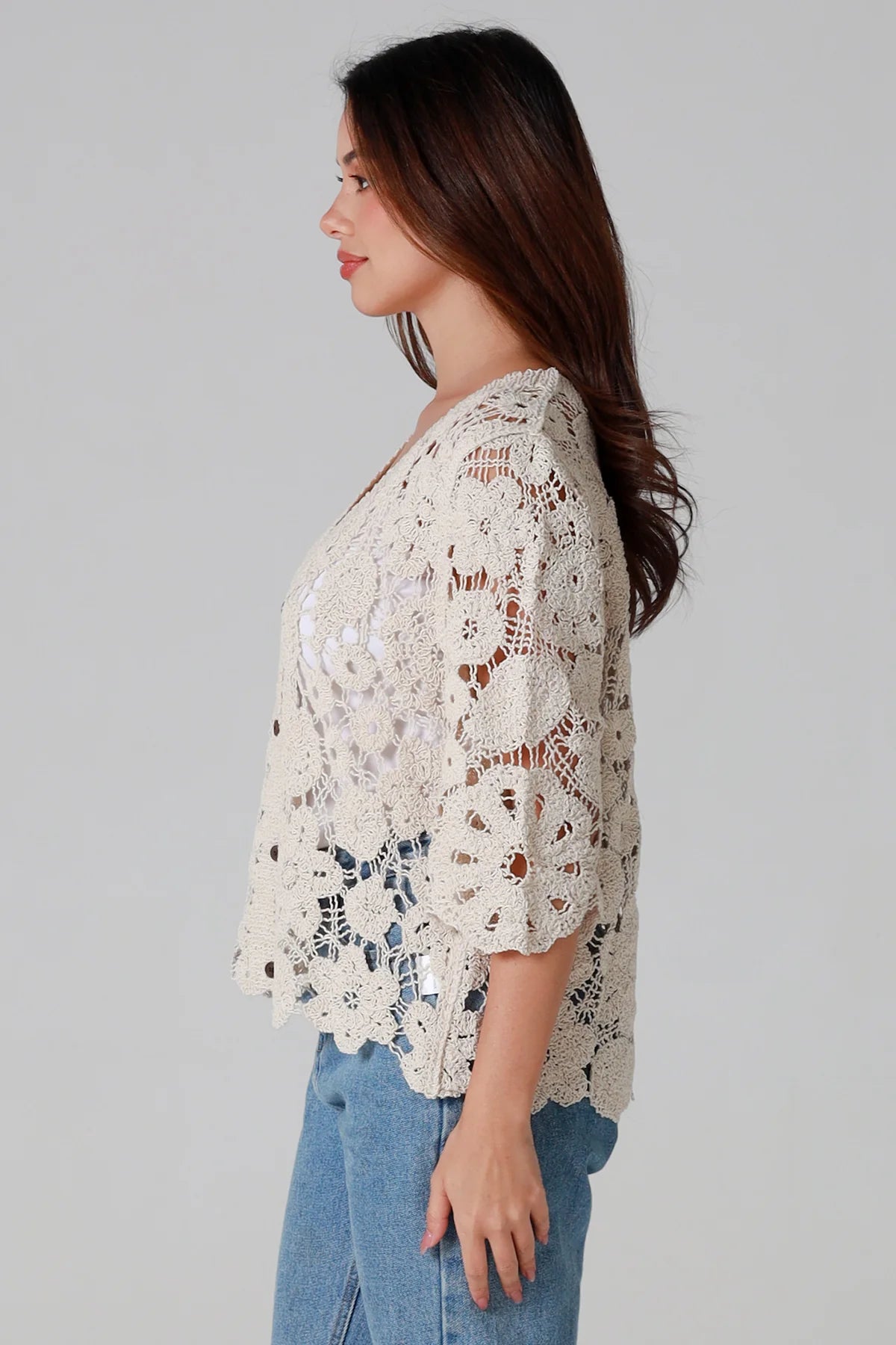 Willow Crochet Top Beige