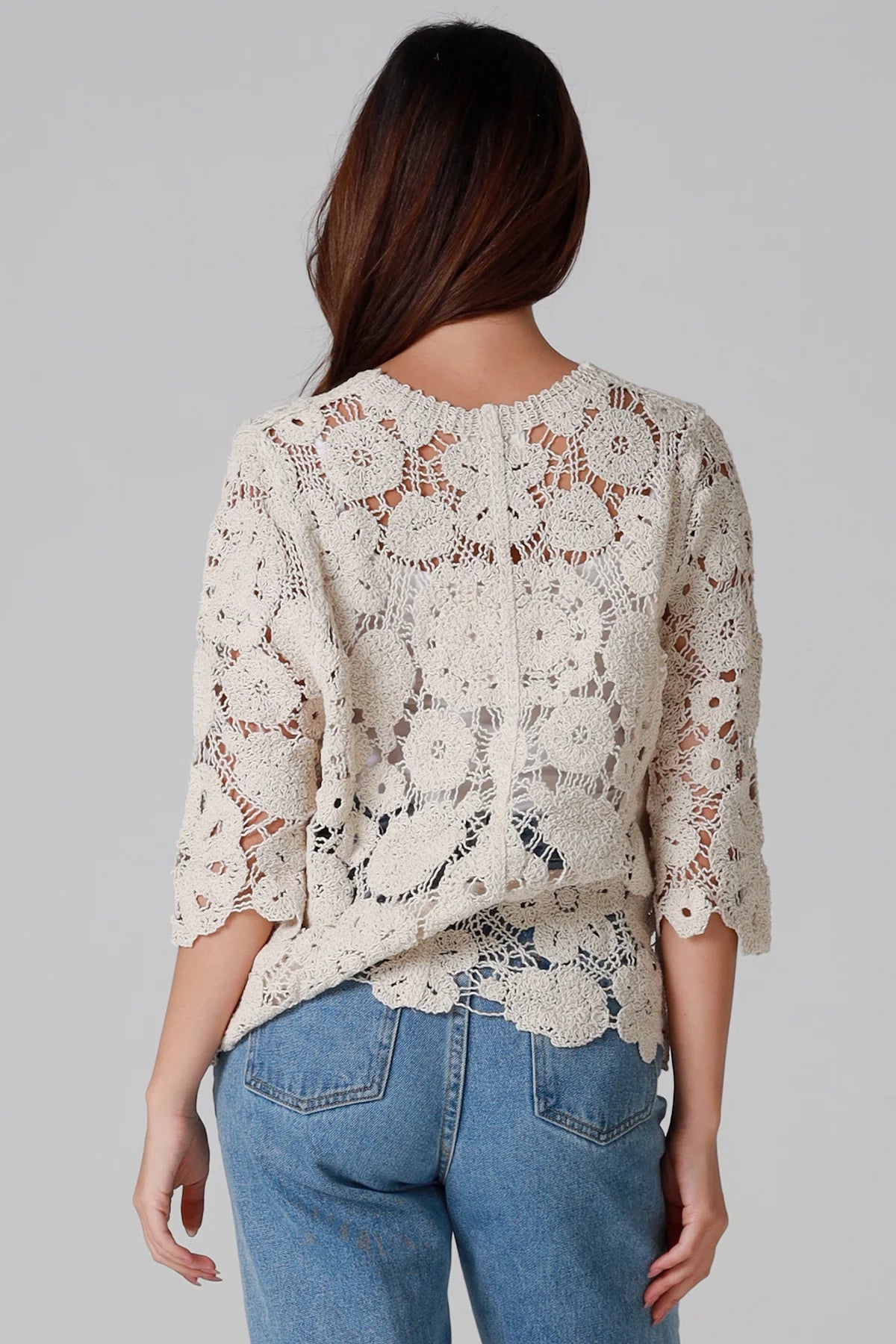 Willow Crochet Top Beige