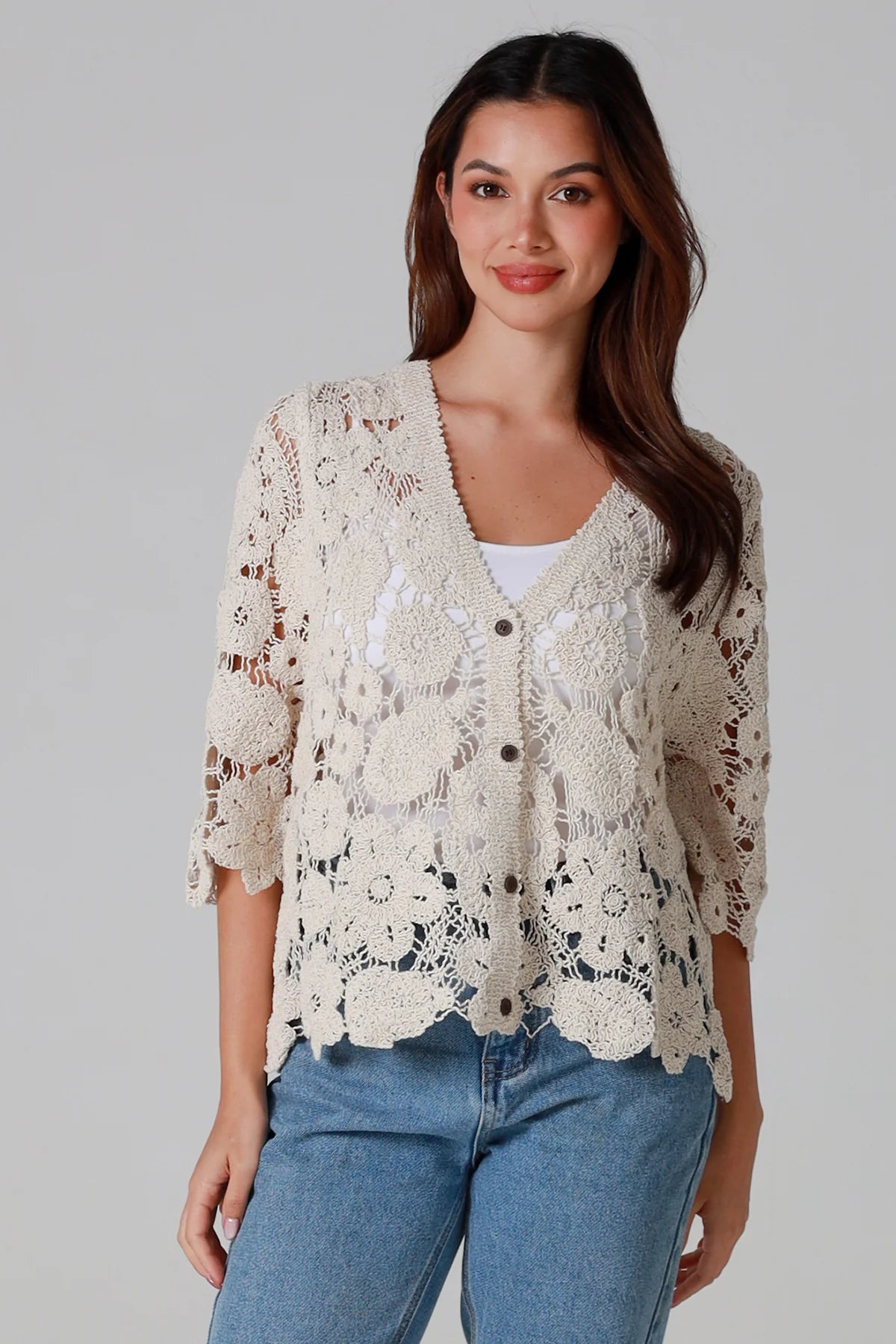 Willow Crochet Top Beige
