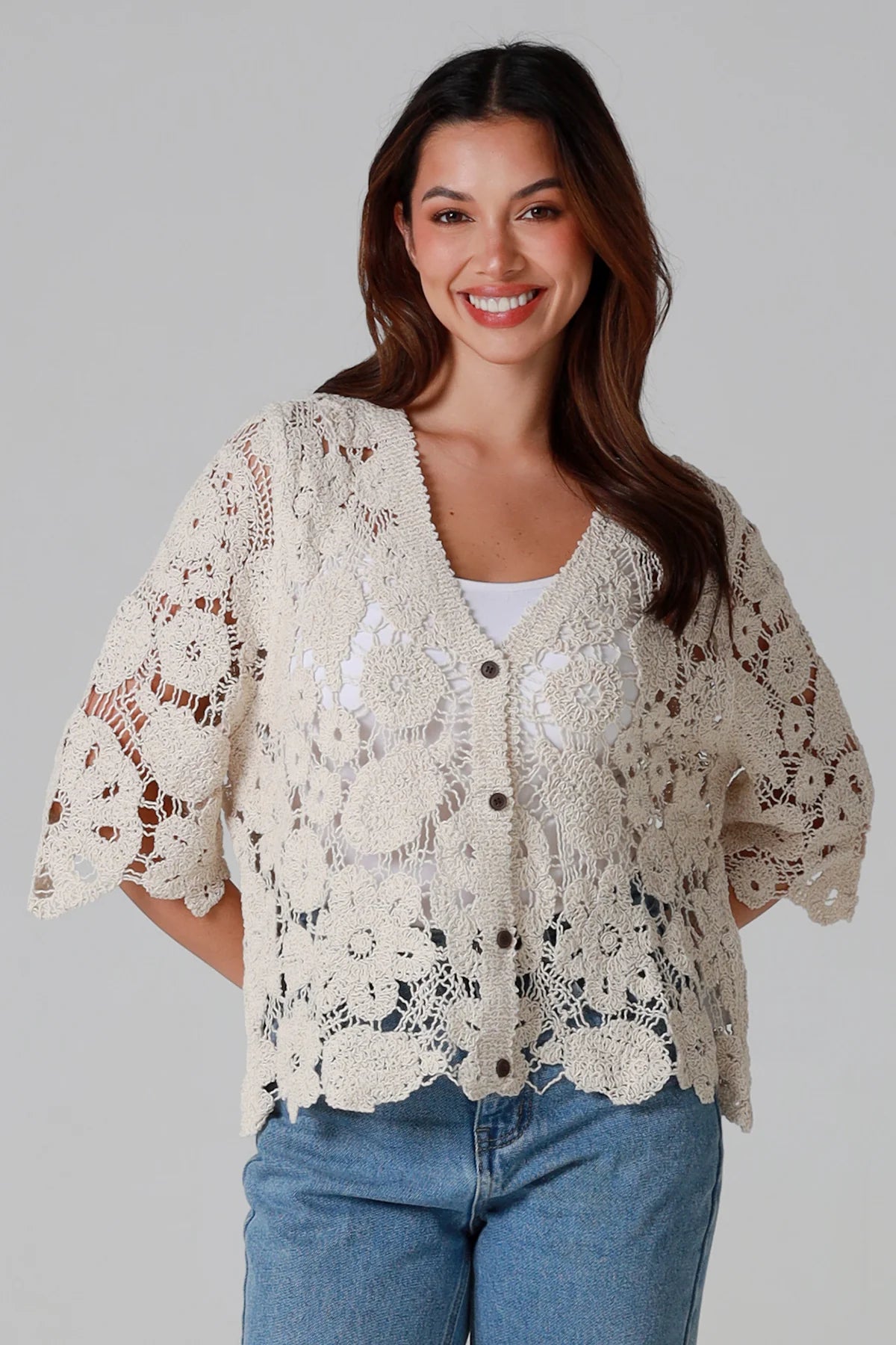 Willow Crochet Top Beige