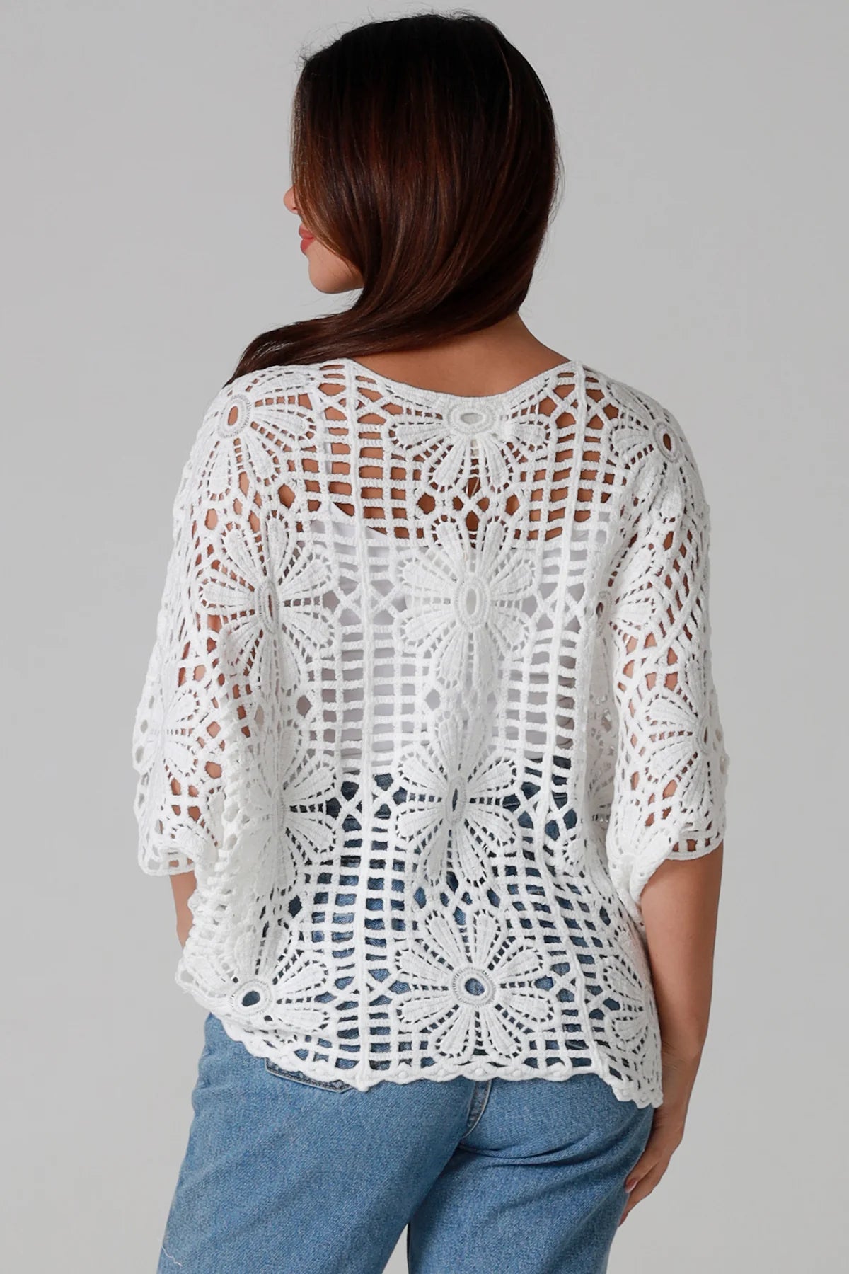 Heather Crocheted Top White