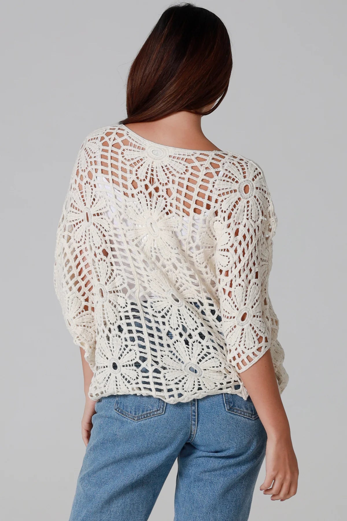 Heather Crocheted Top Natural