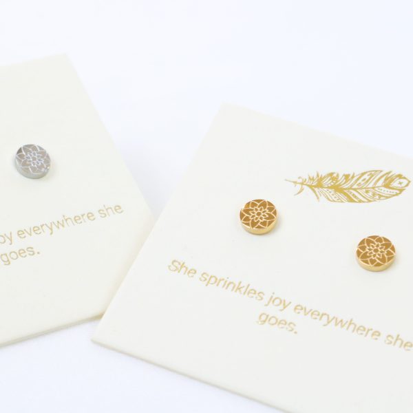 Mandala Earrings in Gold