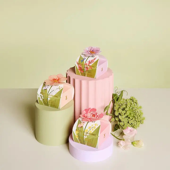 Body Cleansing Bar Gift Box - Peach Flower