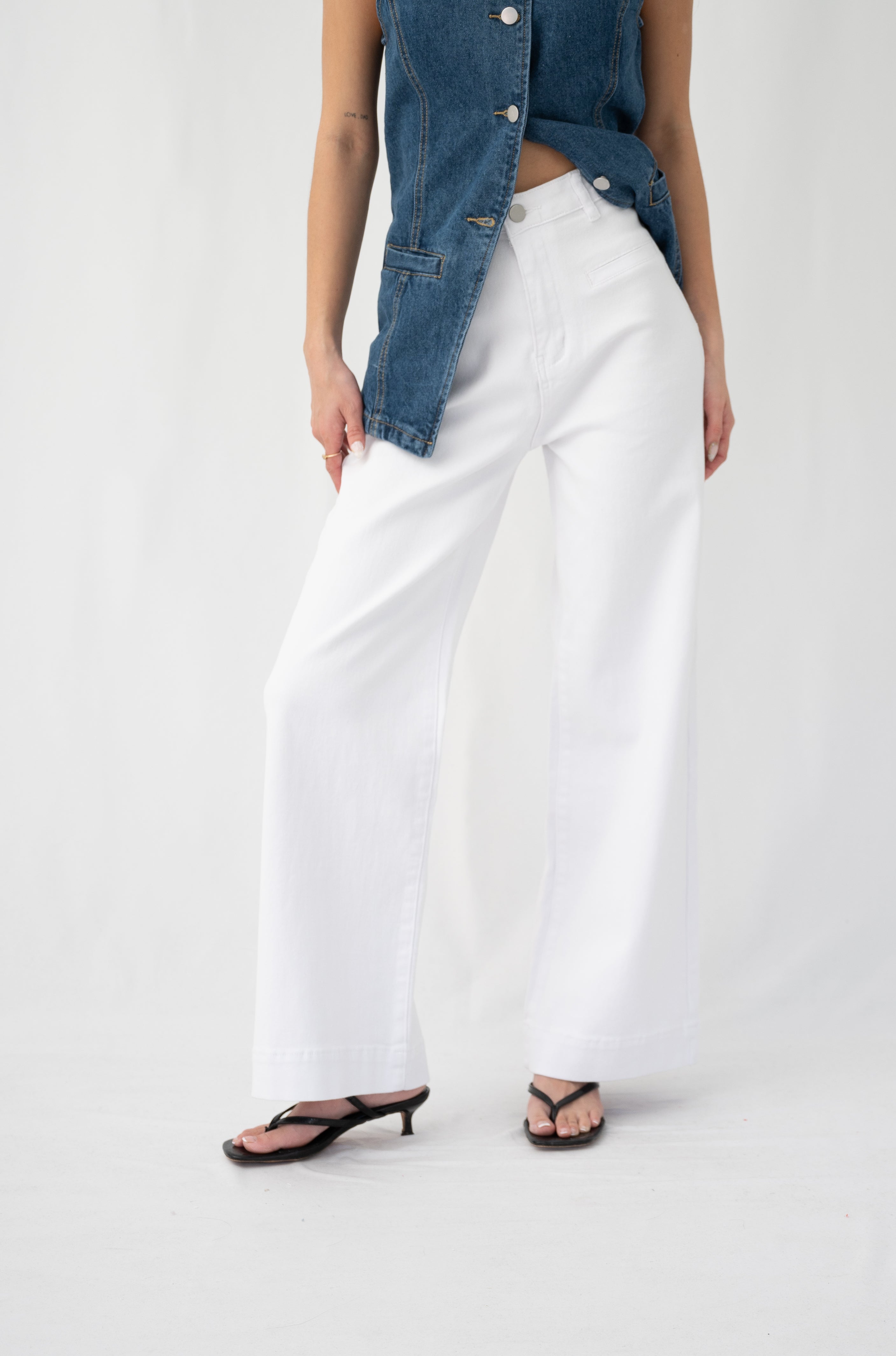 Byron White Wide Leg Jeans