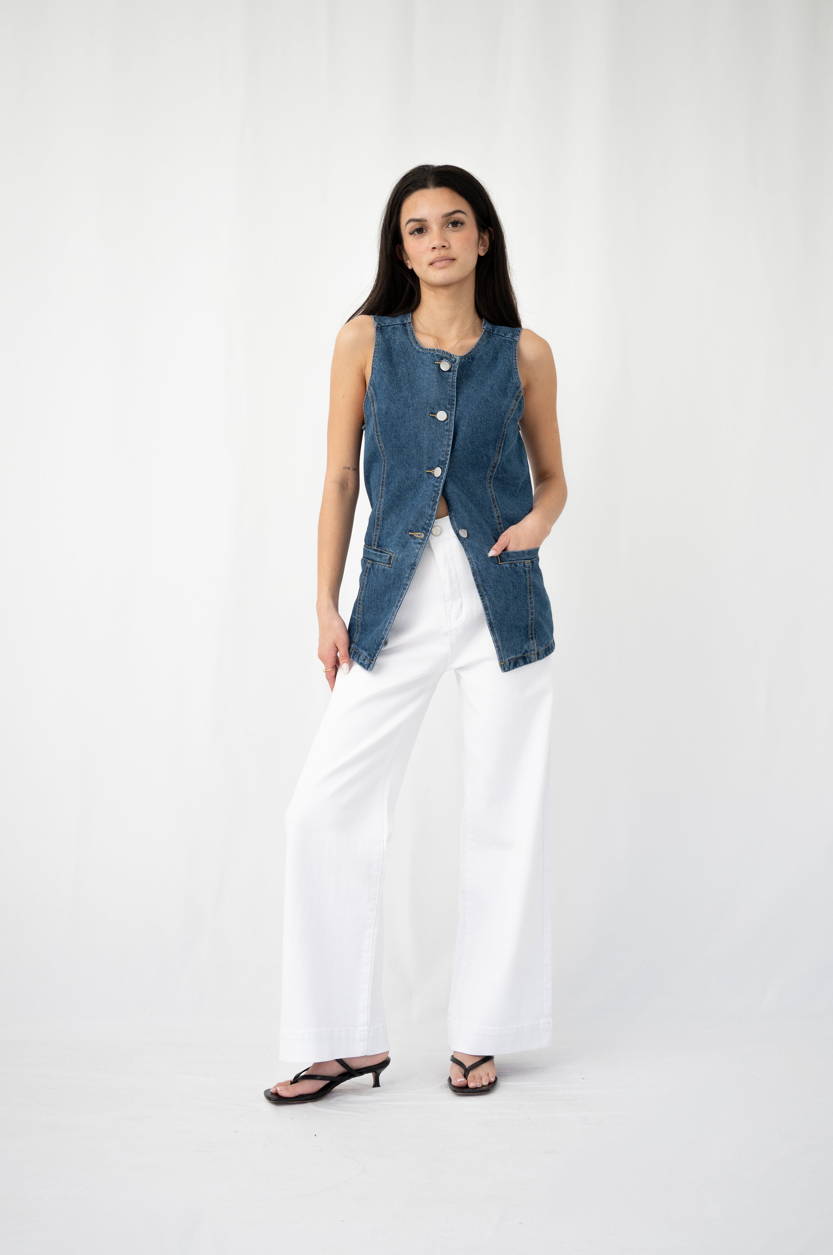 Byron White Wide Leg Jeans