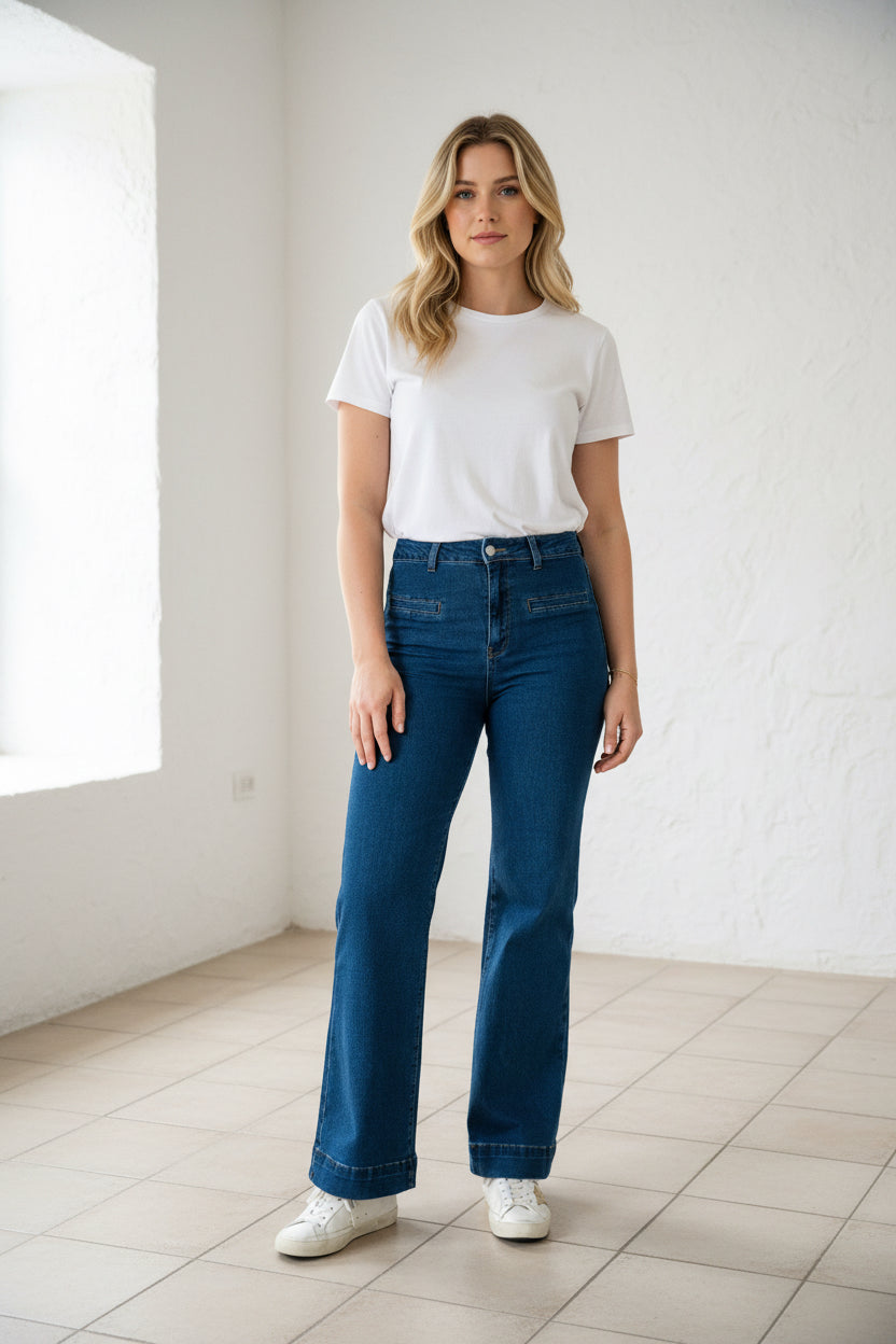 Classic Wide Leg Jean Dark Denim