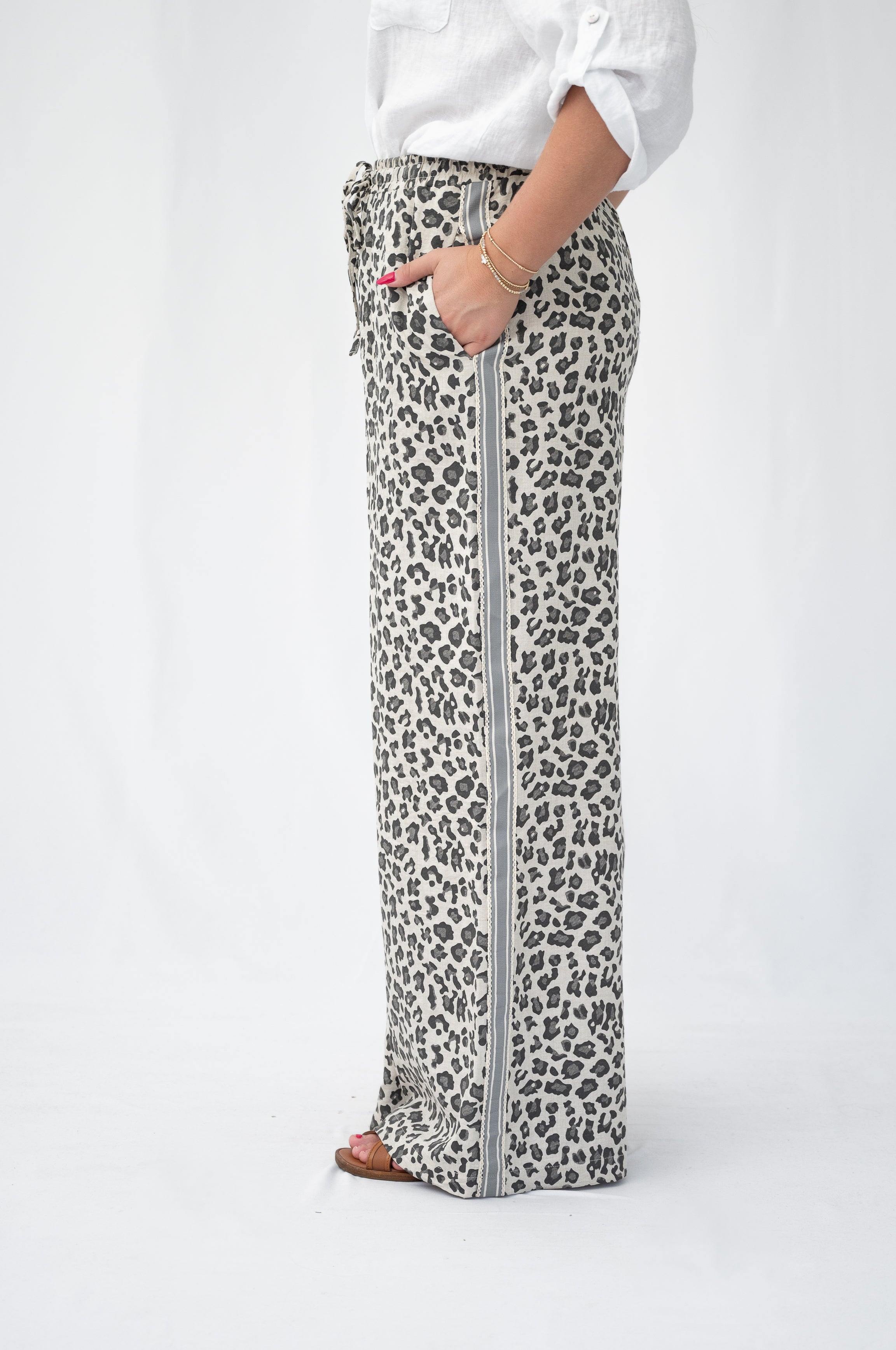 Racer Stripe Leopard Pant