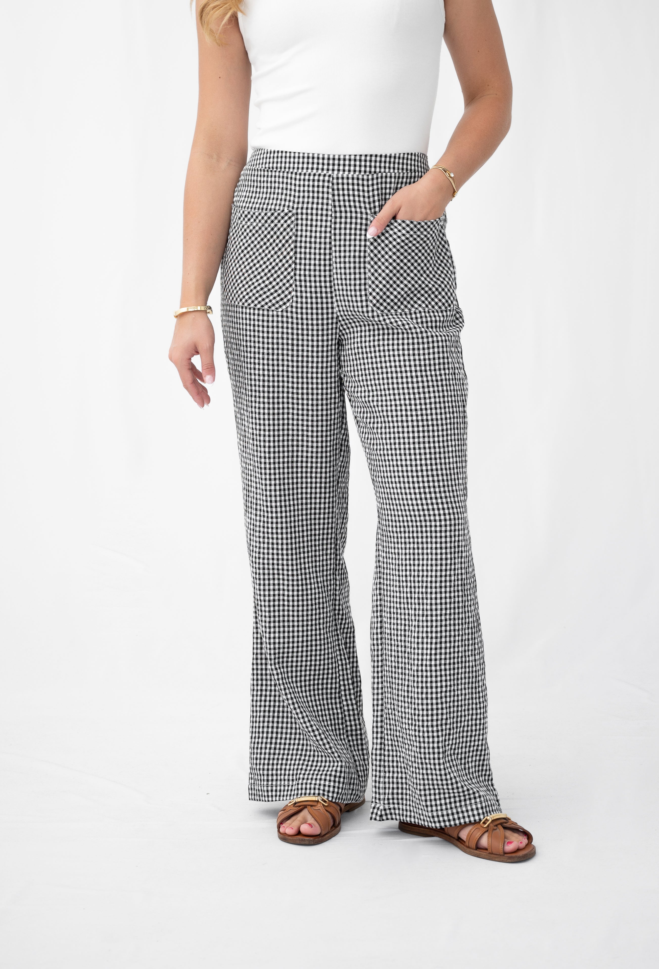Jameson Gingham Pant Black