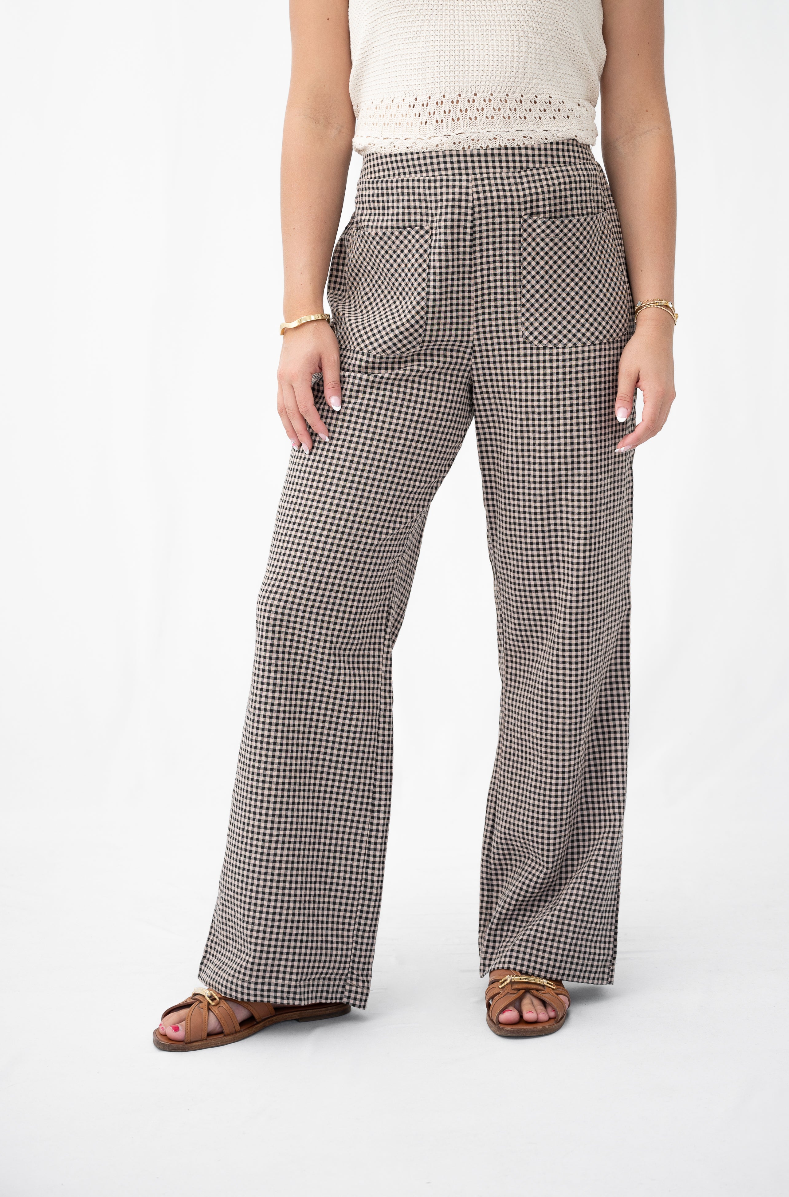Jameson Gingham Pant Chocolate