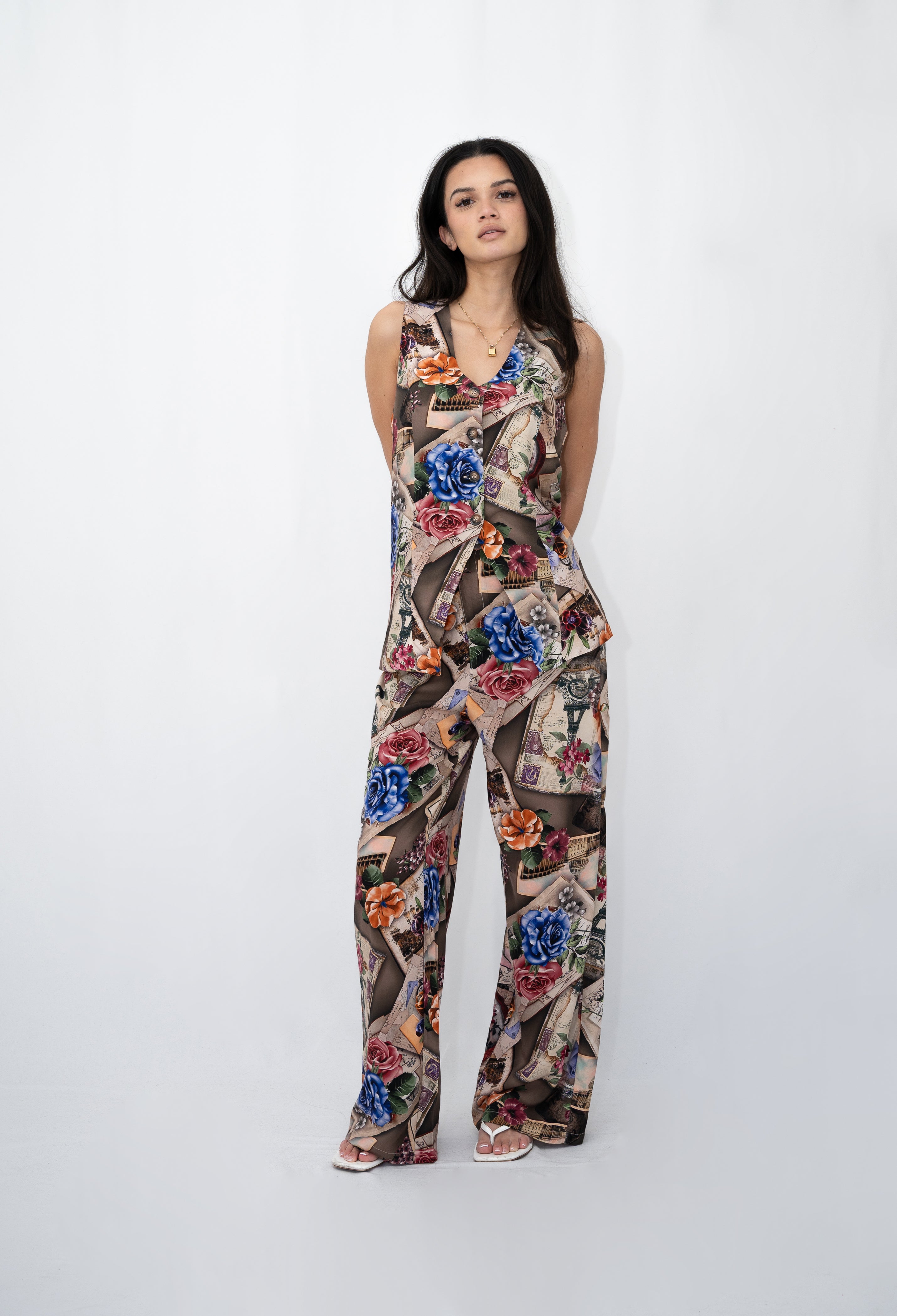 French Collage Waistcoat Top