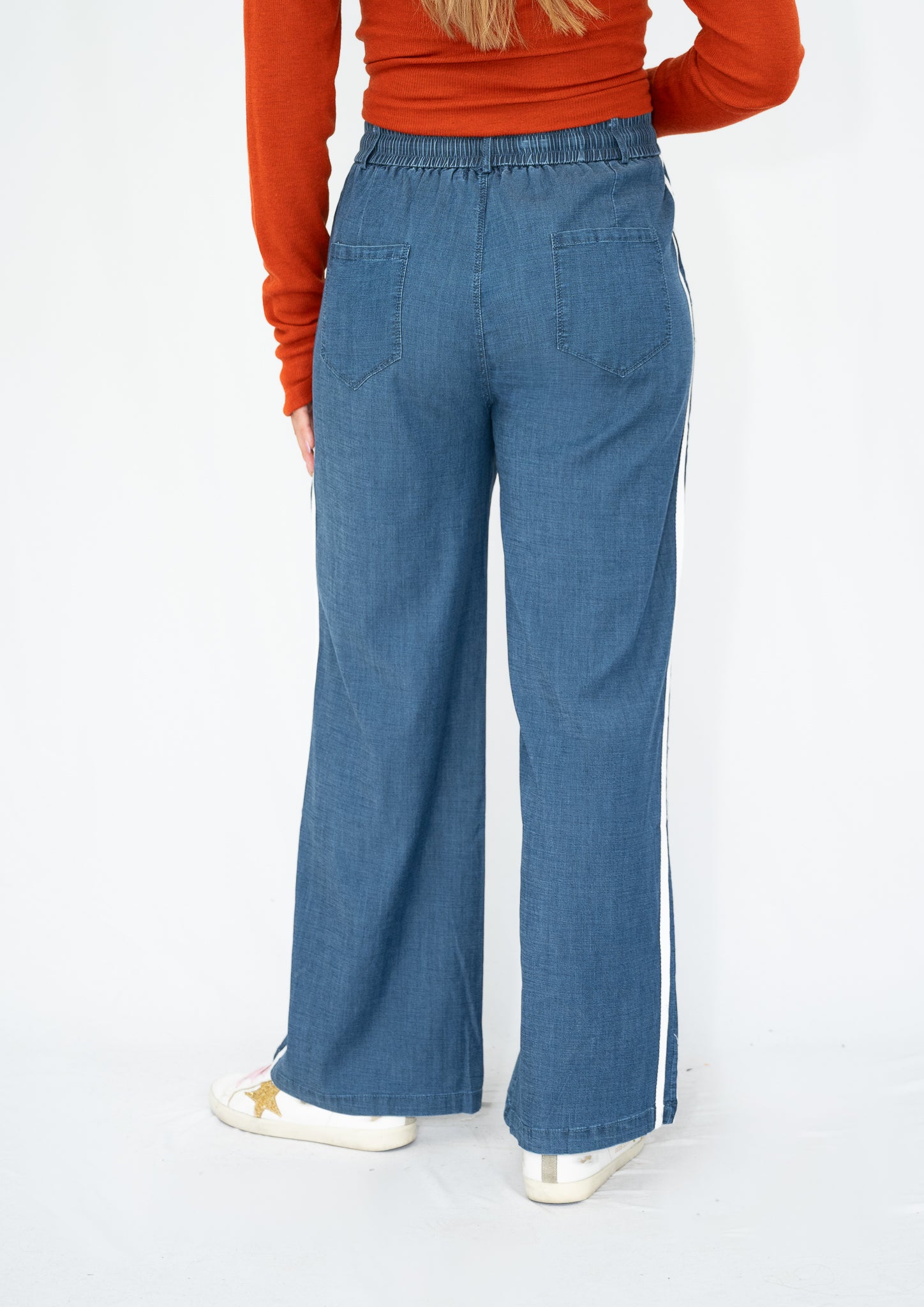 Luna Denim Racer Stripe Pant