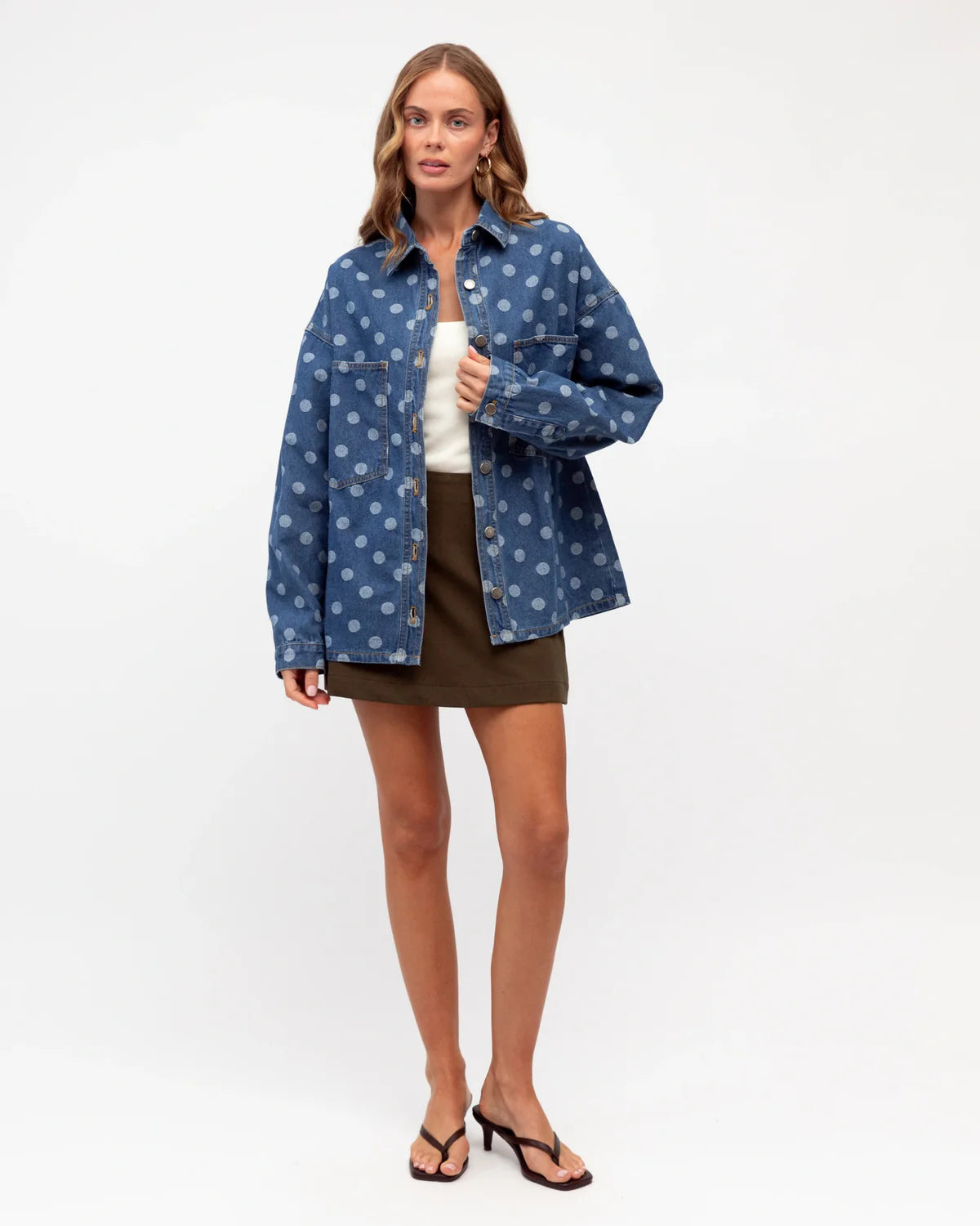 Dotty Denim Shacket