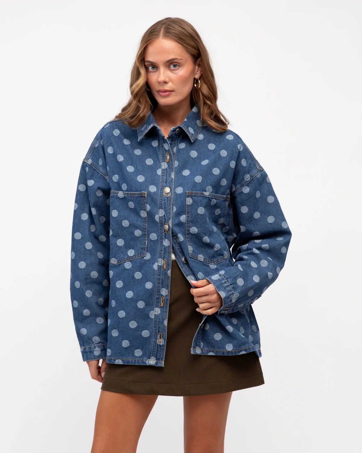 Dotty Denim Shacket