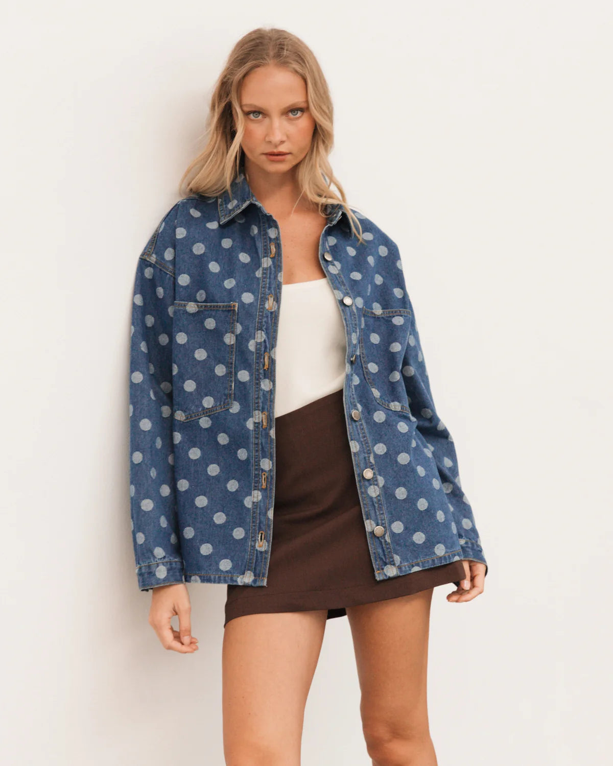 Dotty Denim Shacket