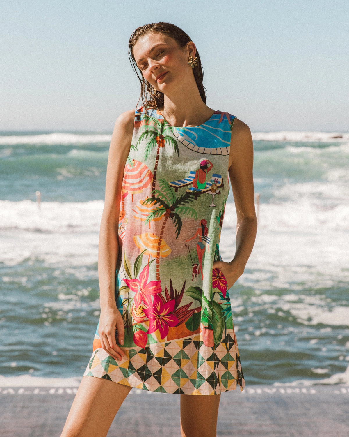 Poolside A-Line Short Dress