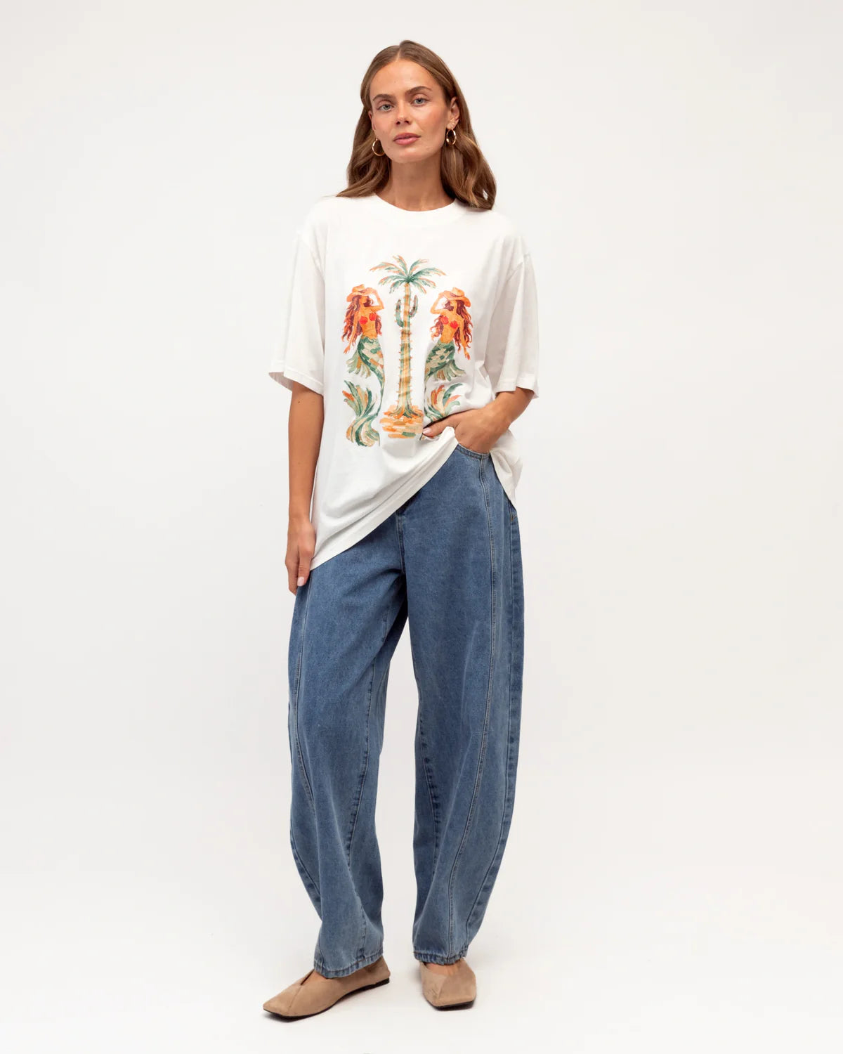 Twin Mermaid Cowboy Tee