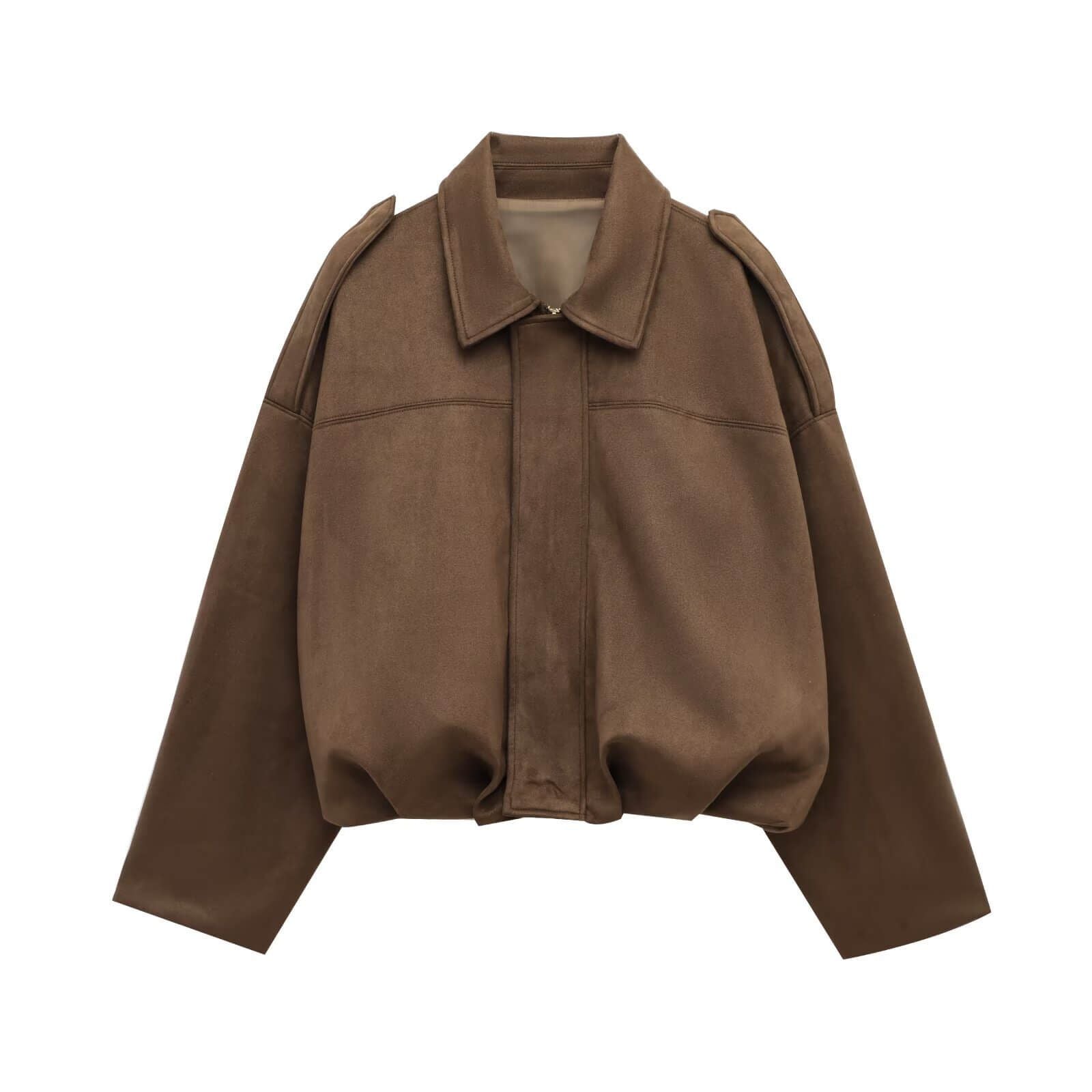 Juni Suede Bomber Jacket Dark Tan