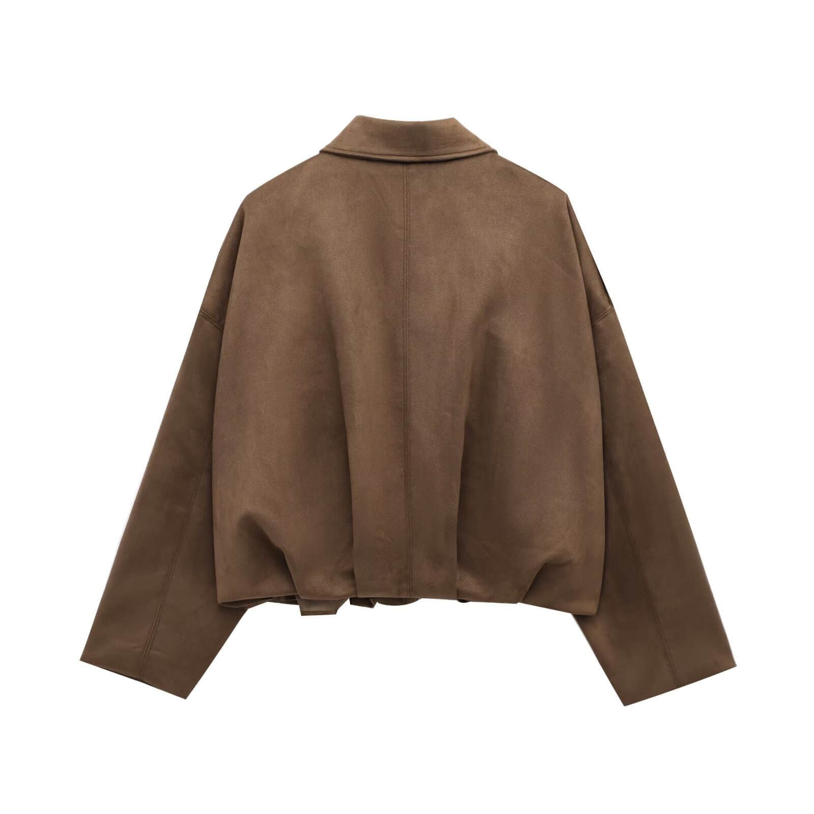 Juni Suede Bomber Jacket Dark Tan