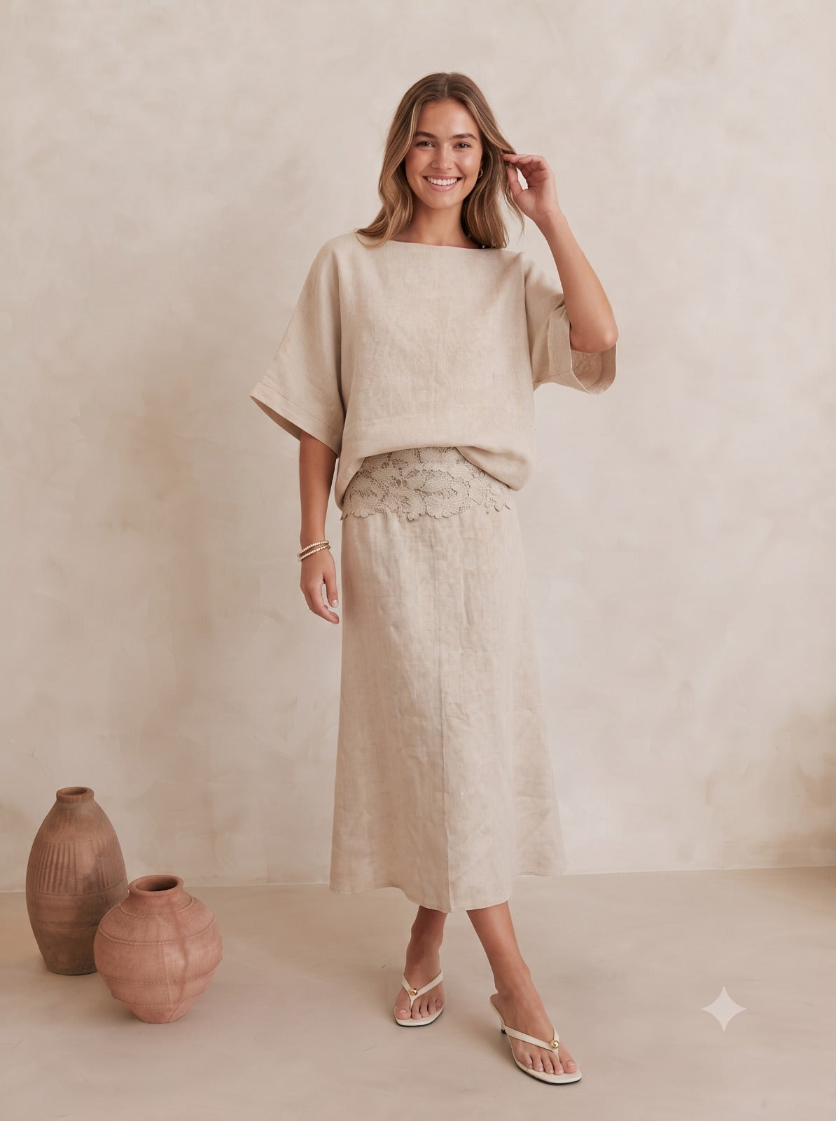 Maree Linen Blend Top Natural
