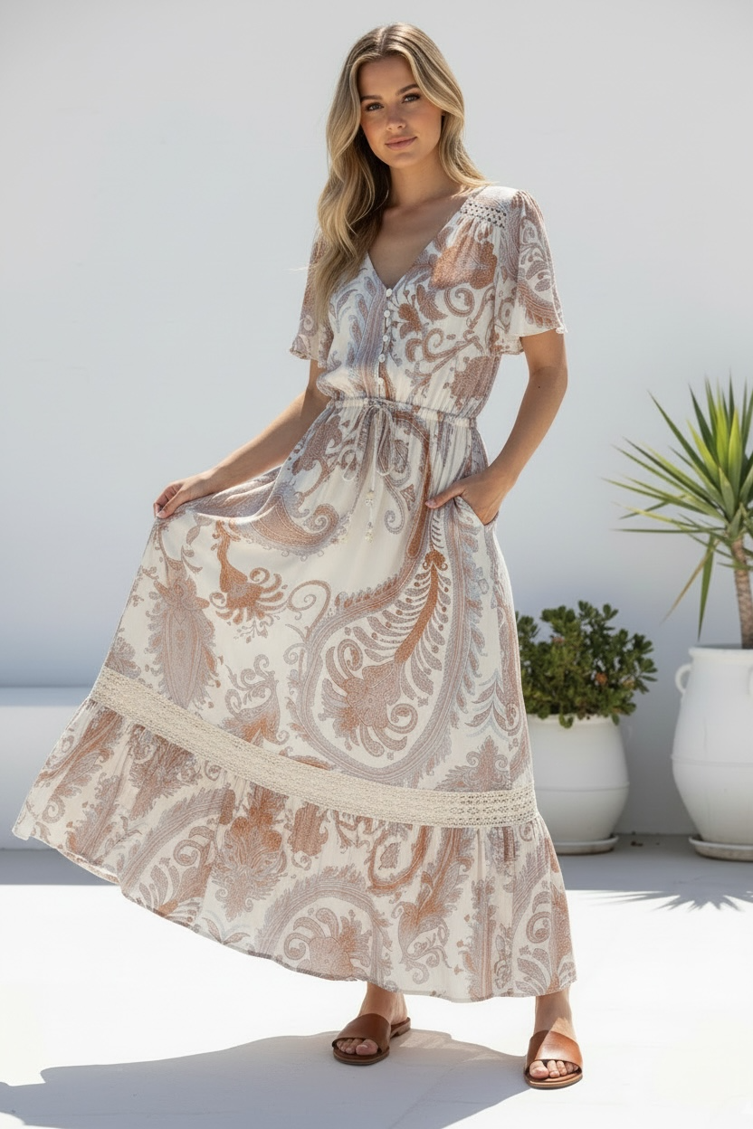 Mia Paisley Maxi Dress