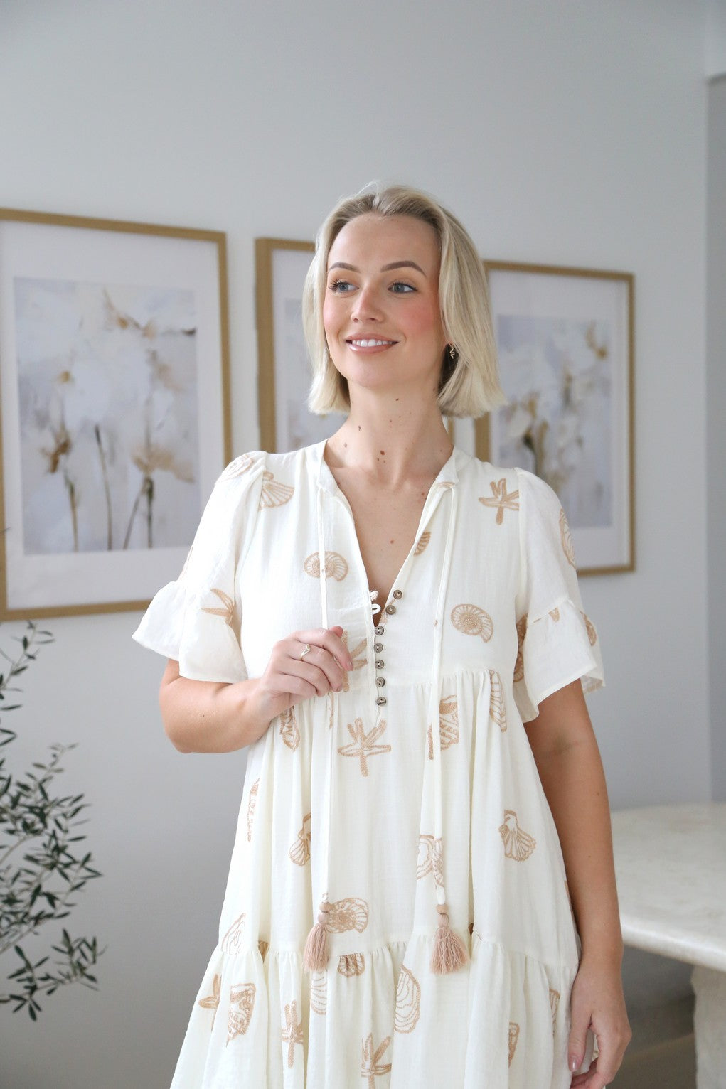 Chiara Short Dress Natural