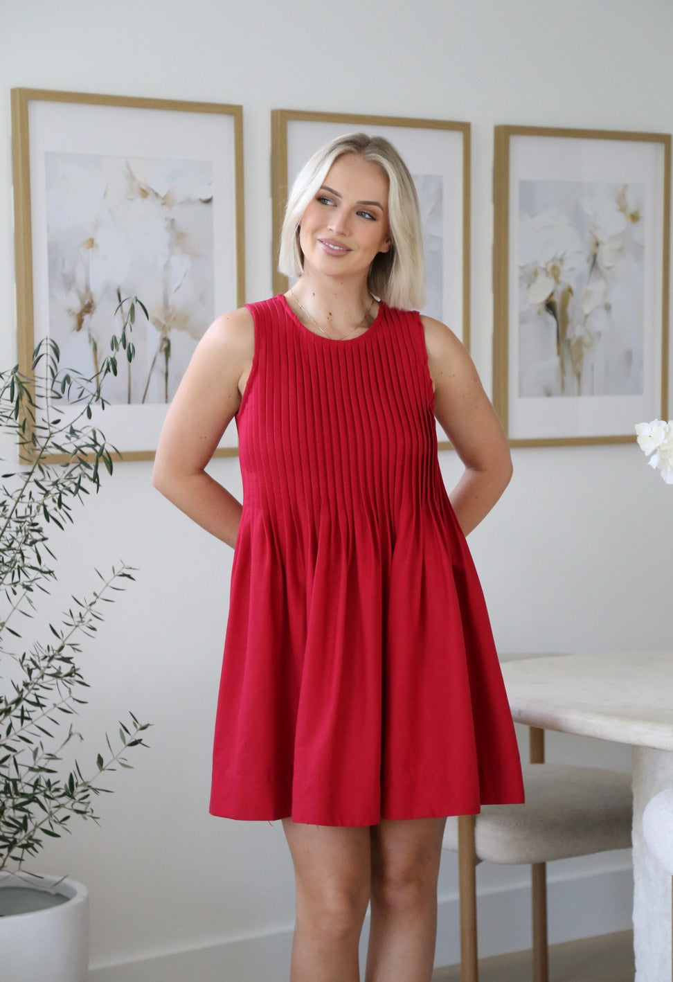 Isla Swing Dress Red