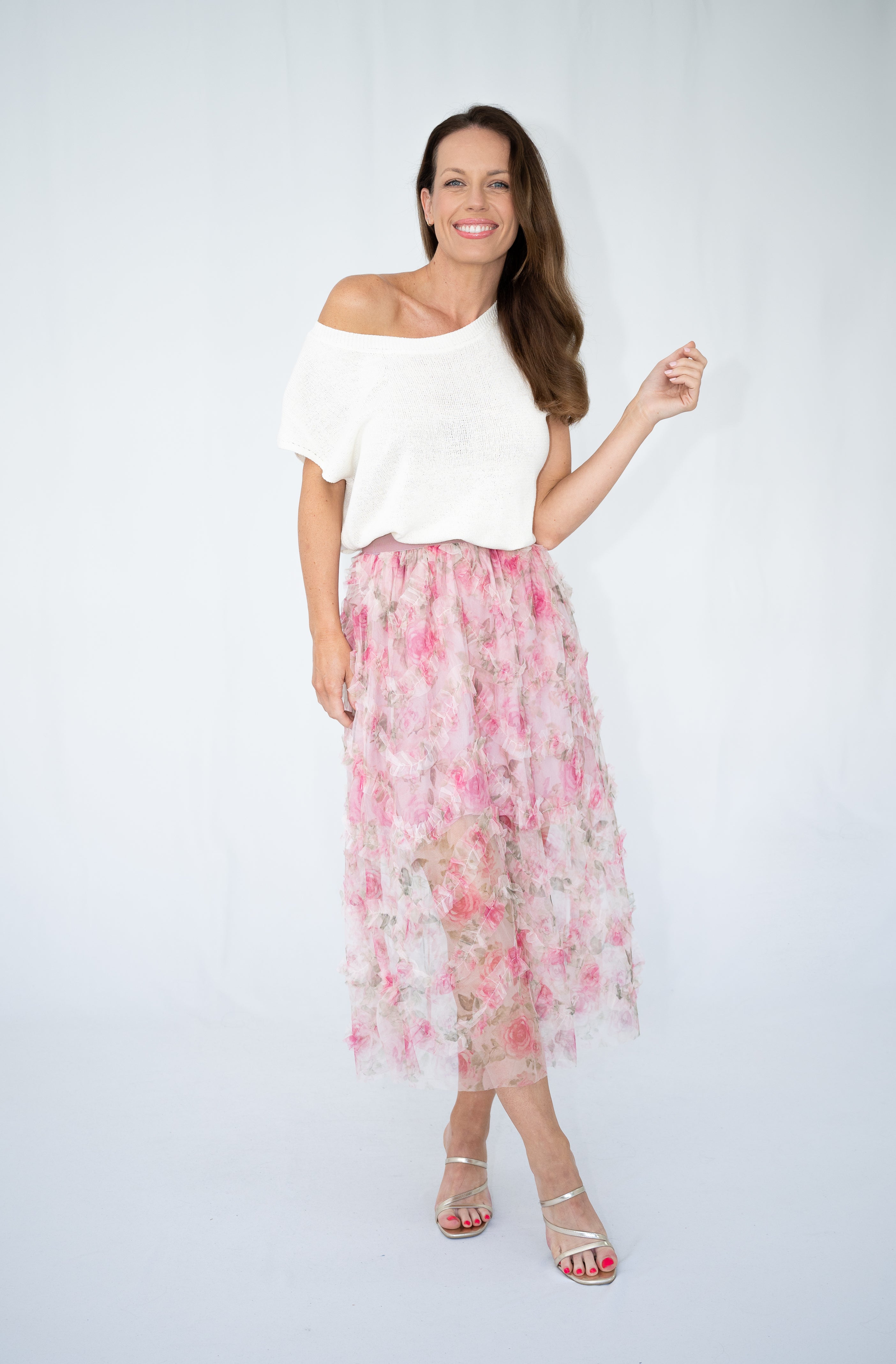 Yasmin Flower Mesh Skirt