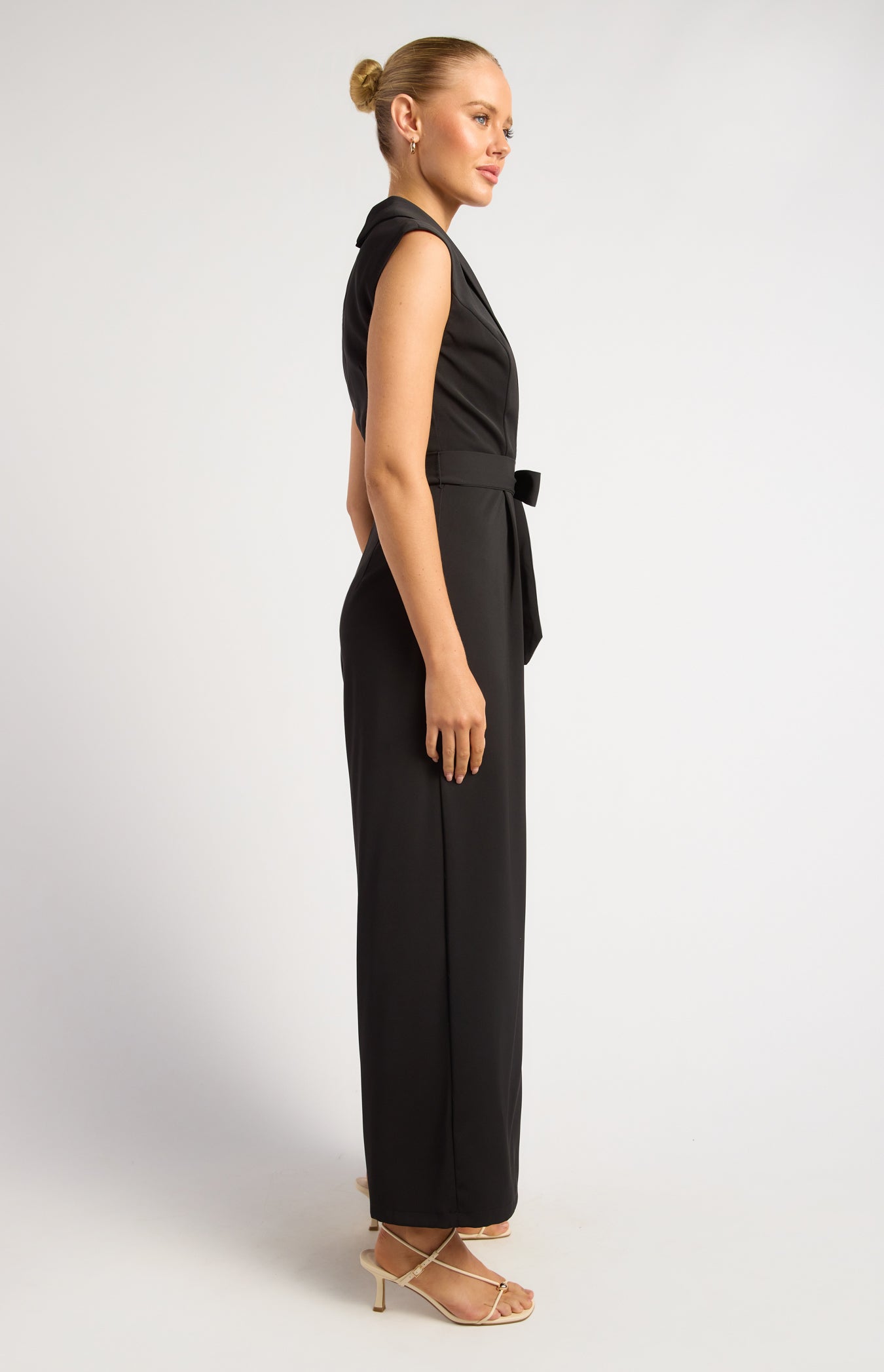 Melina Curved Collar Jumpsuit Black